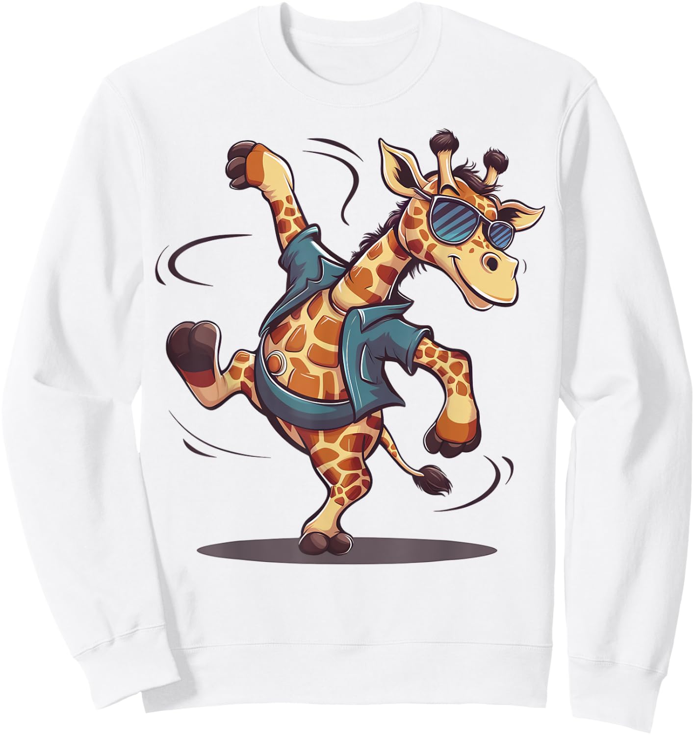 Cute Dancing Giraffe Sunglasses Giraffe Lover Boys Girls Sweatshirt - Sweatshirt | White