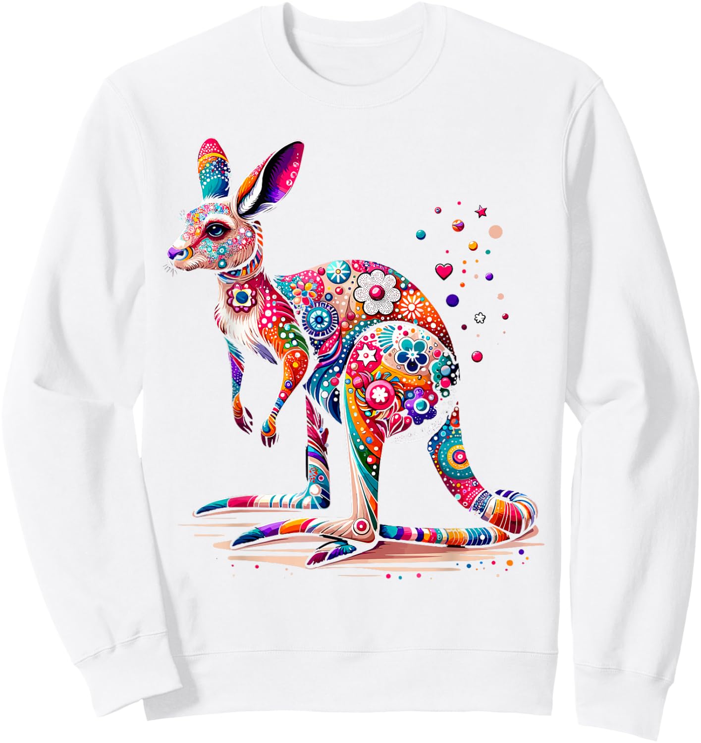 Hobicore Aesthetic Kangaroo Lover Shirt Colorful Kangaroo Sweatshirt - Sweatshirt | White