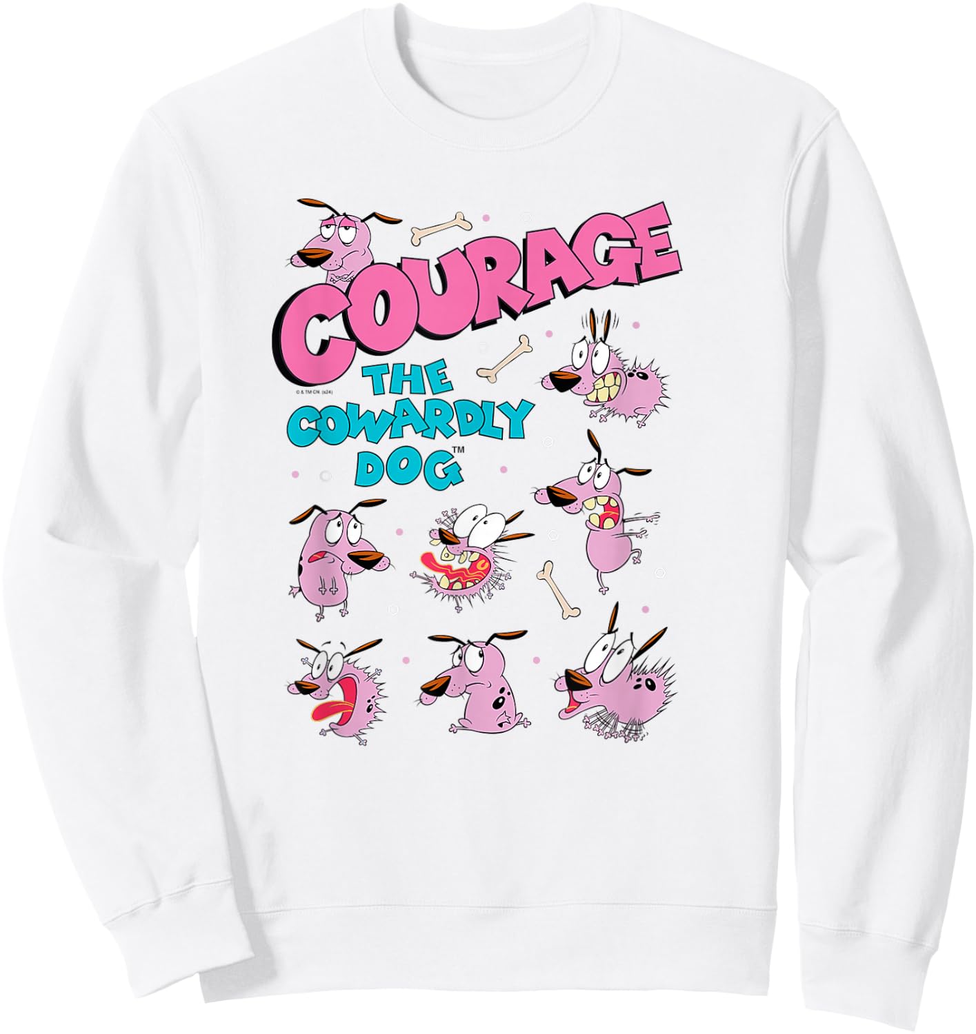 Courage The Cowardly Dog Moods of Courage Collage Cartoon Sweatshirt - Sweatshirt | White