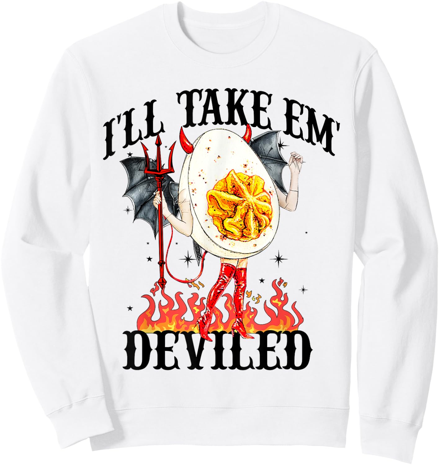 I'll Take Em' Funny Thanksgiving Dinner Deviled Egg Lover Sweatshirt - Sweatshirt | White