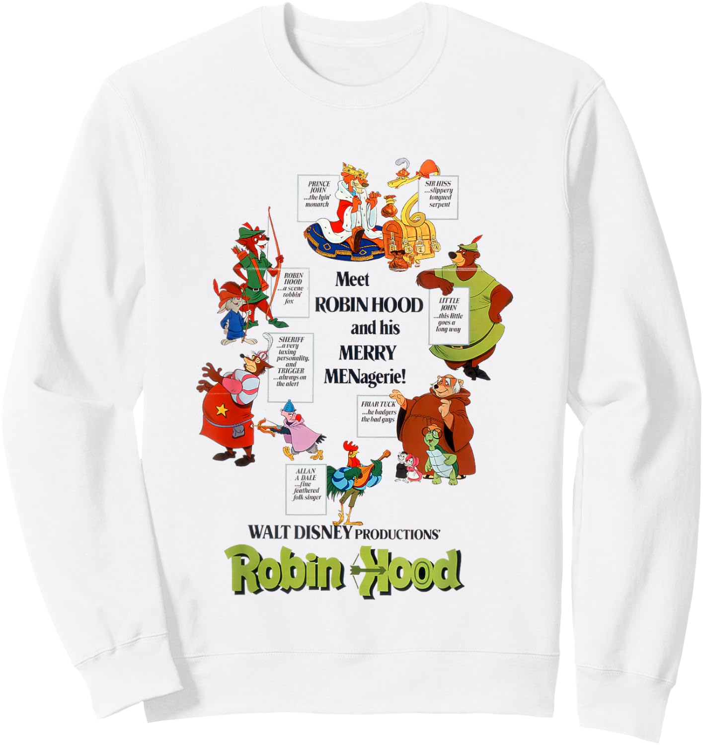 Disney Robin Hood Meet Robin Hood and His Merry Menagerie! Sweatshirt - Sweatshirt | White