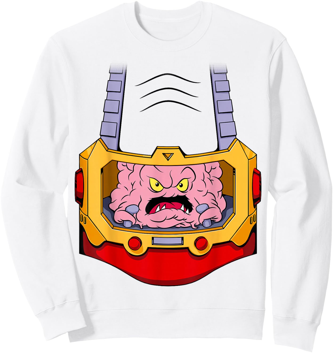 TMNT Krang Costume Belly Evil Supervillain Ninja Turtle Sweatshirt - Sweatshirt | White