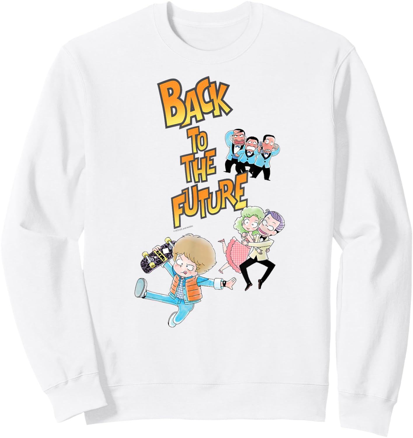 Back to the Future Anime Style Sweatshirt - Sweatshirt | White