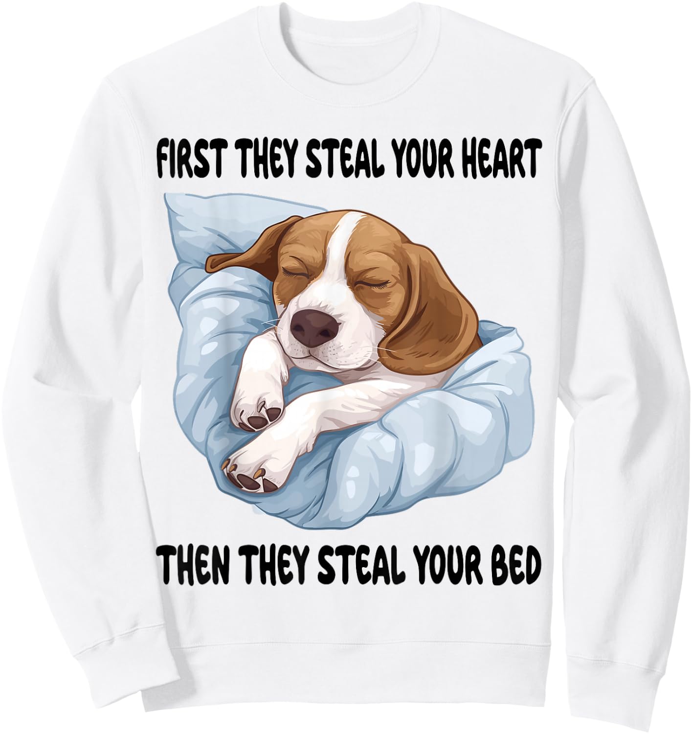 Beagle Sleeping Pajamas Nightgown Sweatshirt - Sweatshirt | White