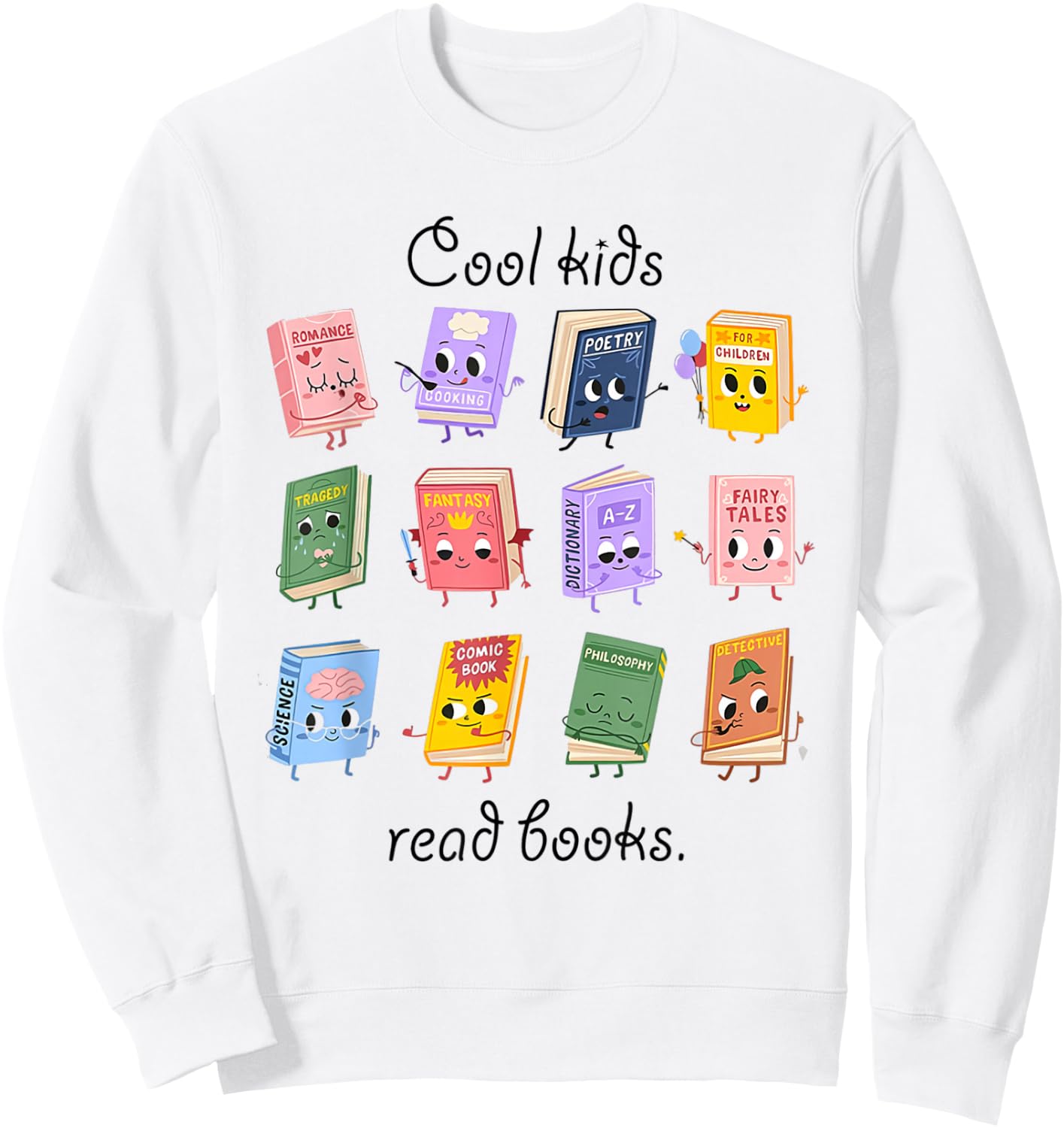 Women Cool Kids Read Books Teacher Back To School Librarian Sweatshirt - Sweatshirt | White