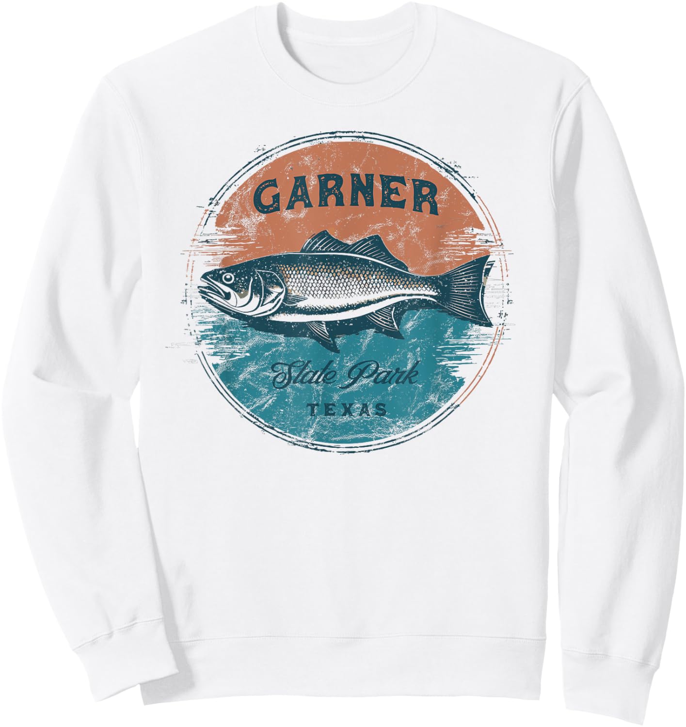 Garner State Park Texas Retro Vintage Fishing Sweatshirt - Sweatshirt | White