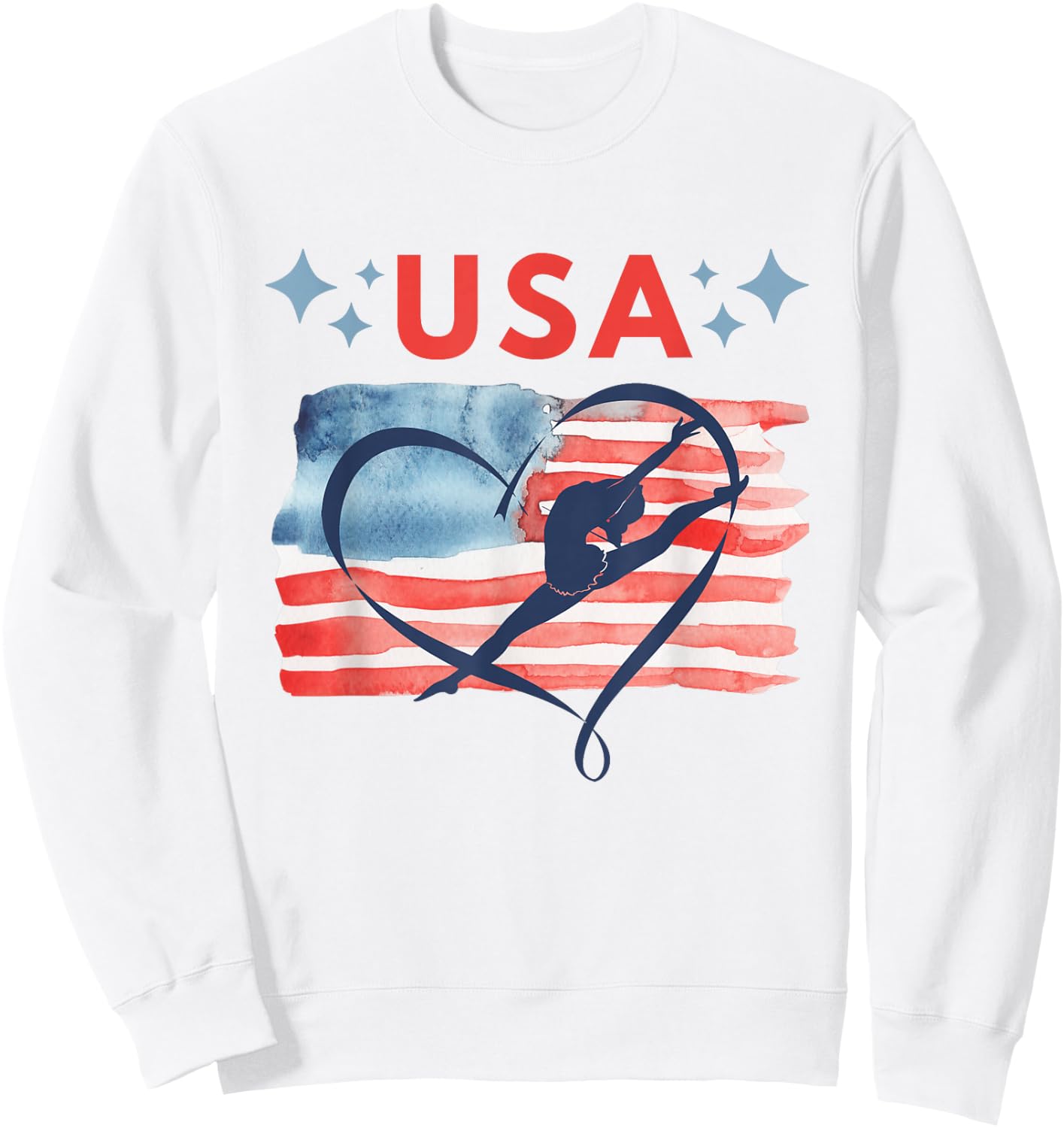 Patriotic American Flag Gymnastics Design for USA Gymnasts Sweatshirt - Sweatshirt | White
