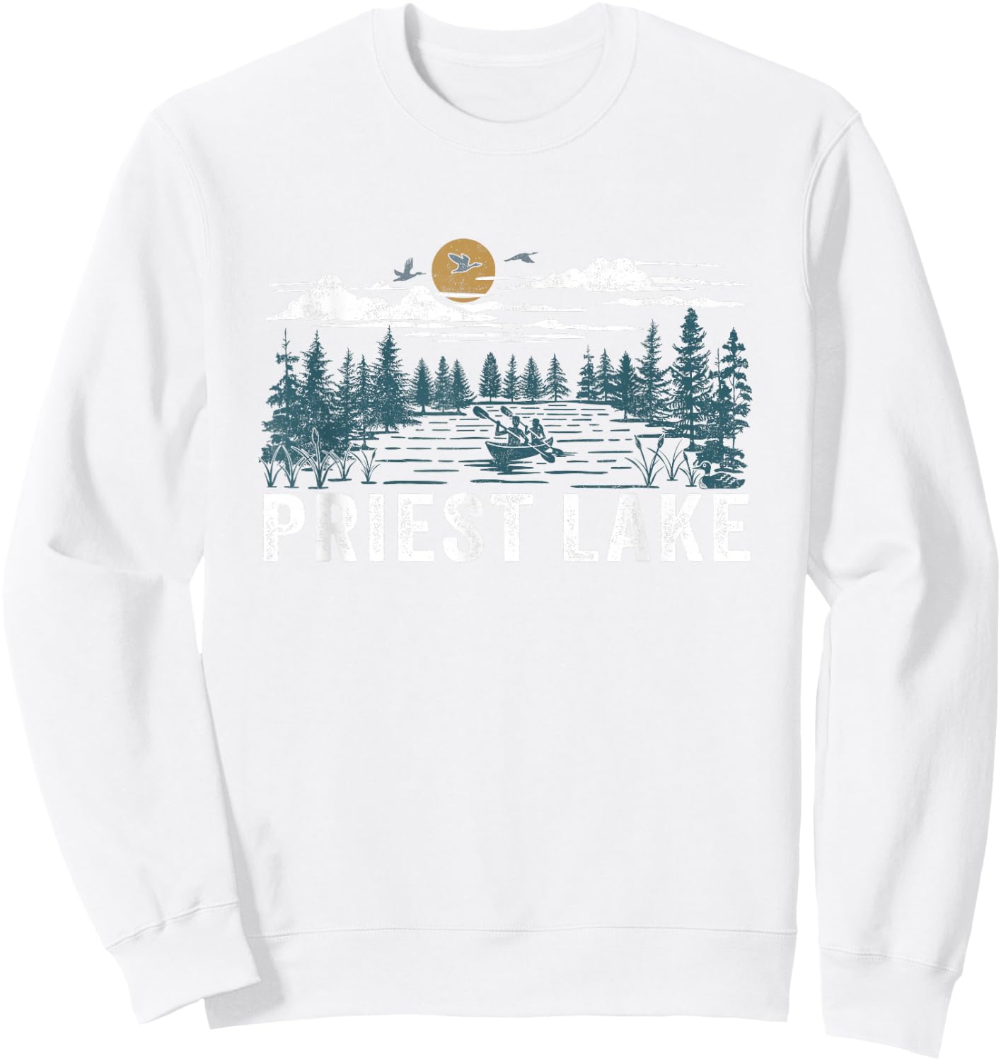 Priest Lake Idaho Sweatshirt - Sweatshirt | White