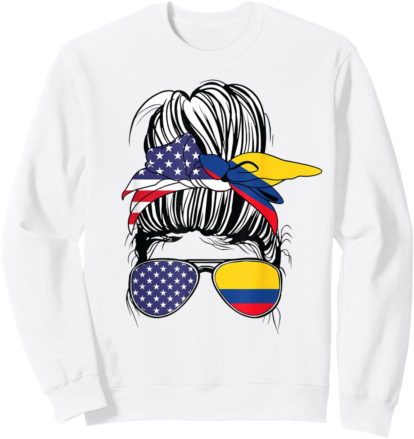 Colombian American Heritage Colombia Women USA Girl Colombia Sweatshirt - Sweatshirt | White