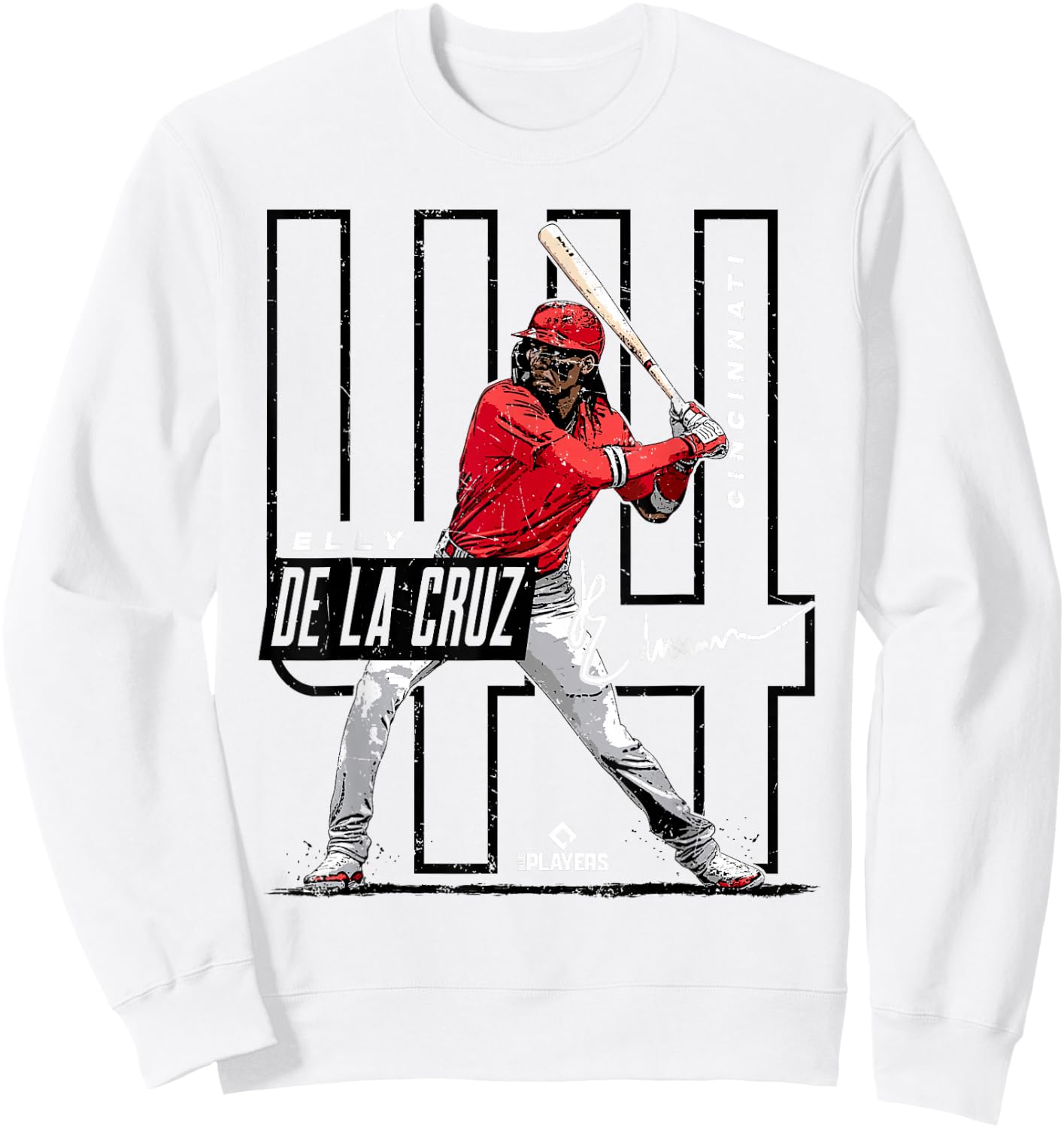 License Champs Elly De La Cruz | Cincinnati MLB Players League | MLBCRU4022 , Small, Red Sweatshirt - Sweatshirt | White