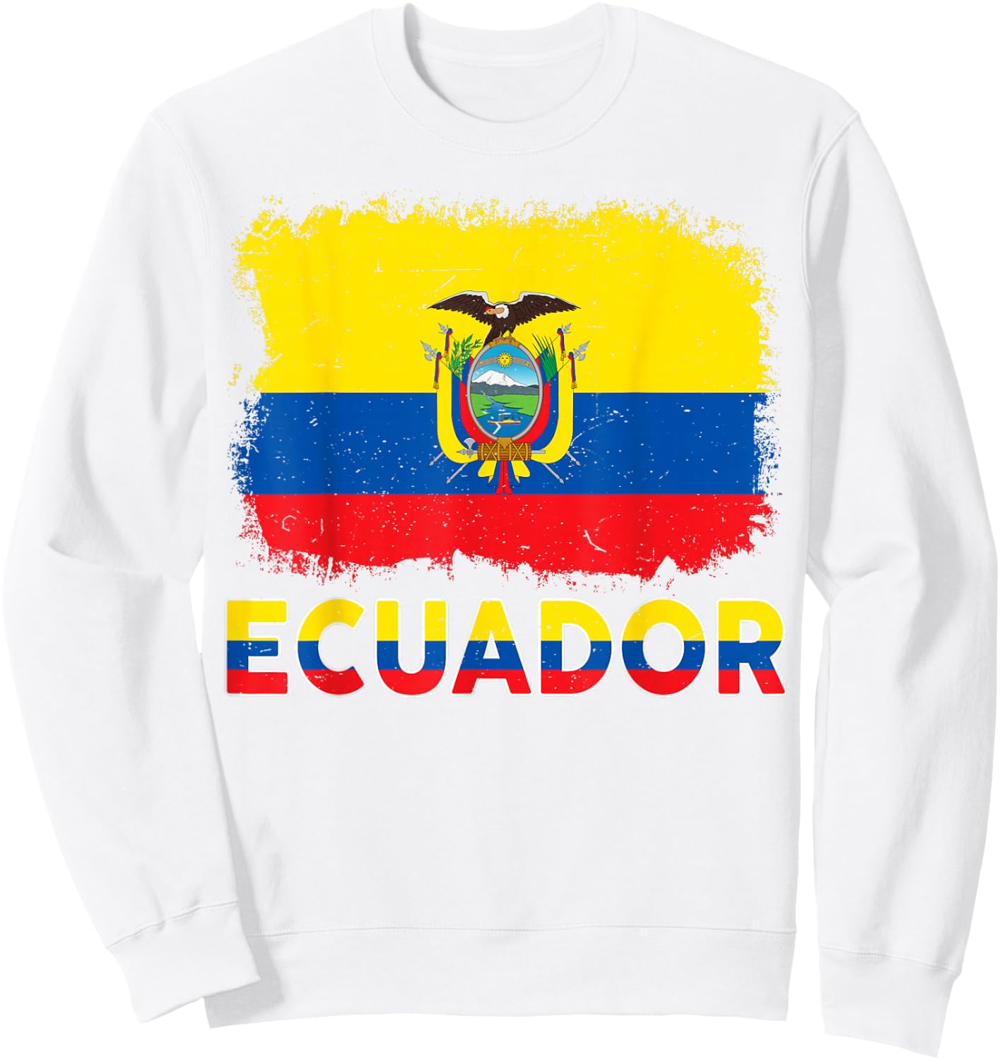 Kids Ecuador Flag Ecuadorian Hispanic Heritage Men Boy Women Sweatshirt - Sweatshirt | White