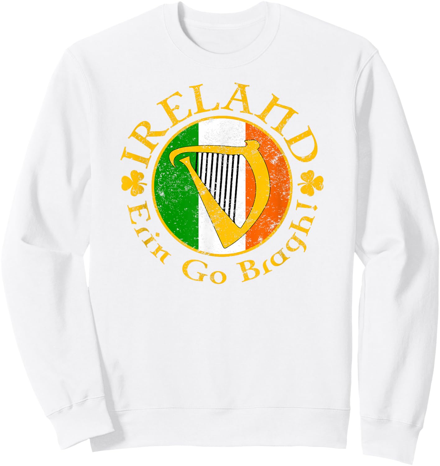 IRELAND Erin Go Bragh! Irish Harp Sweatshirt - Sweatshirt | White