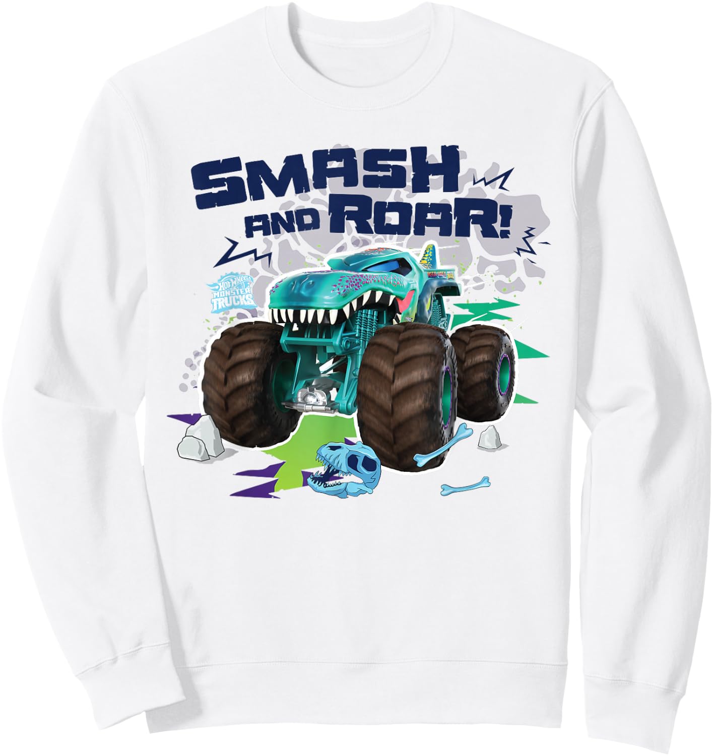 Hot Wheels Monster Trucks - Smash and Roar Sweatshirt - Sweatshirt | White