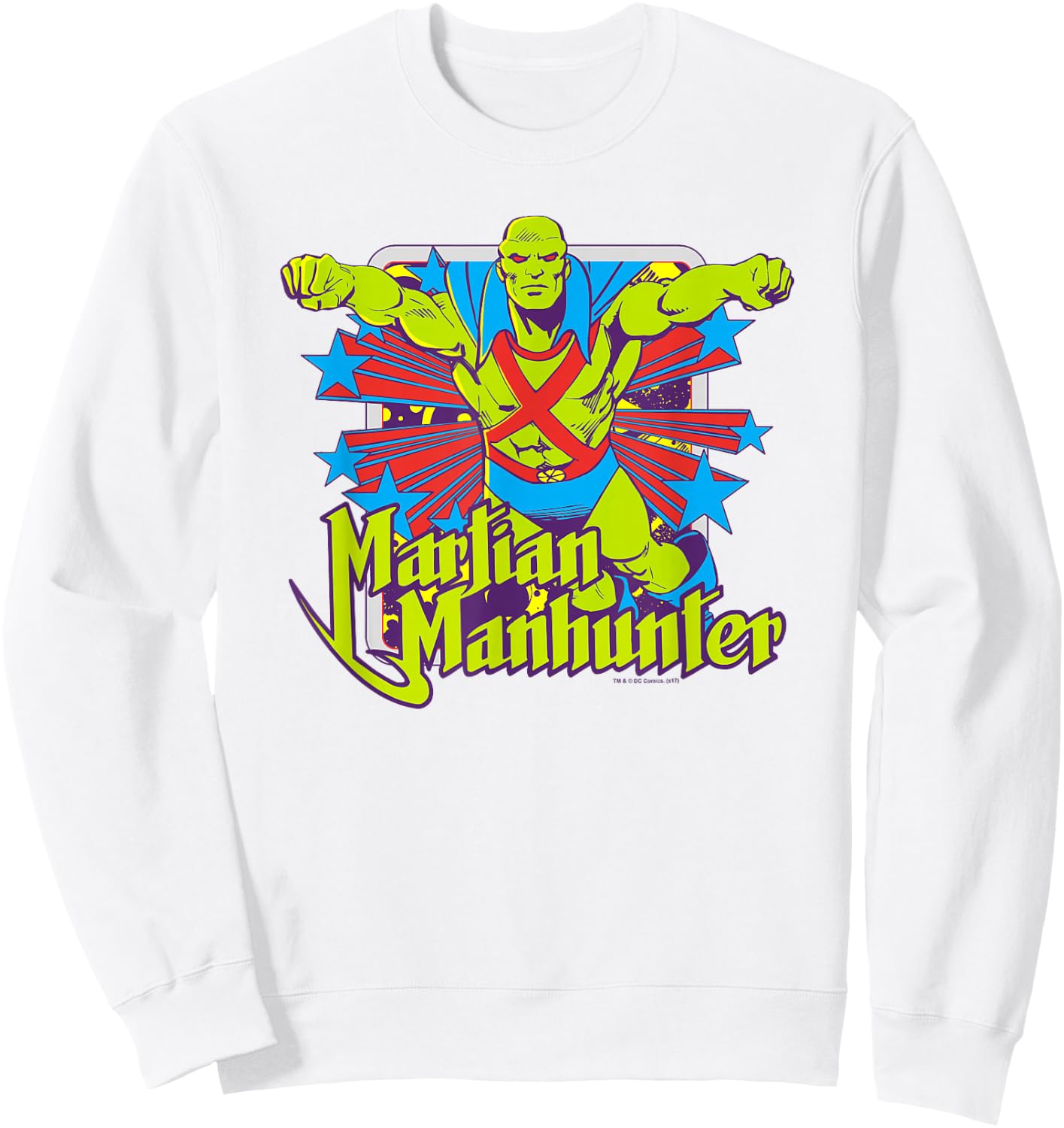 Justice League Martian Manhunter Stars Sweatshirt - Sweatshirt | White