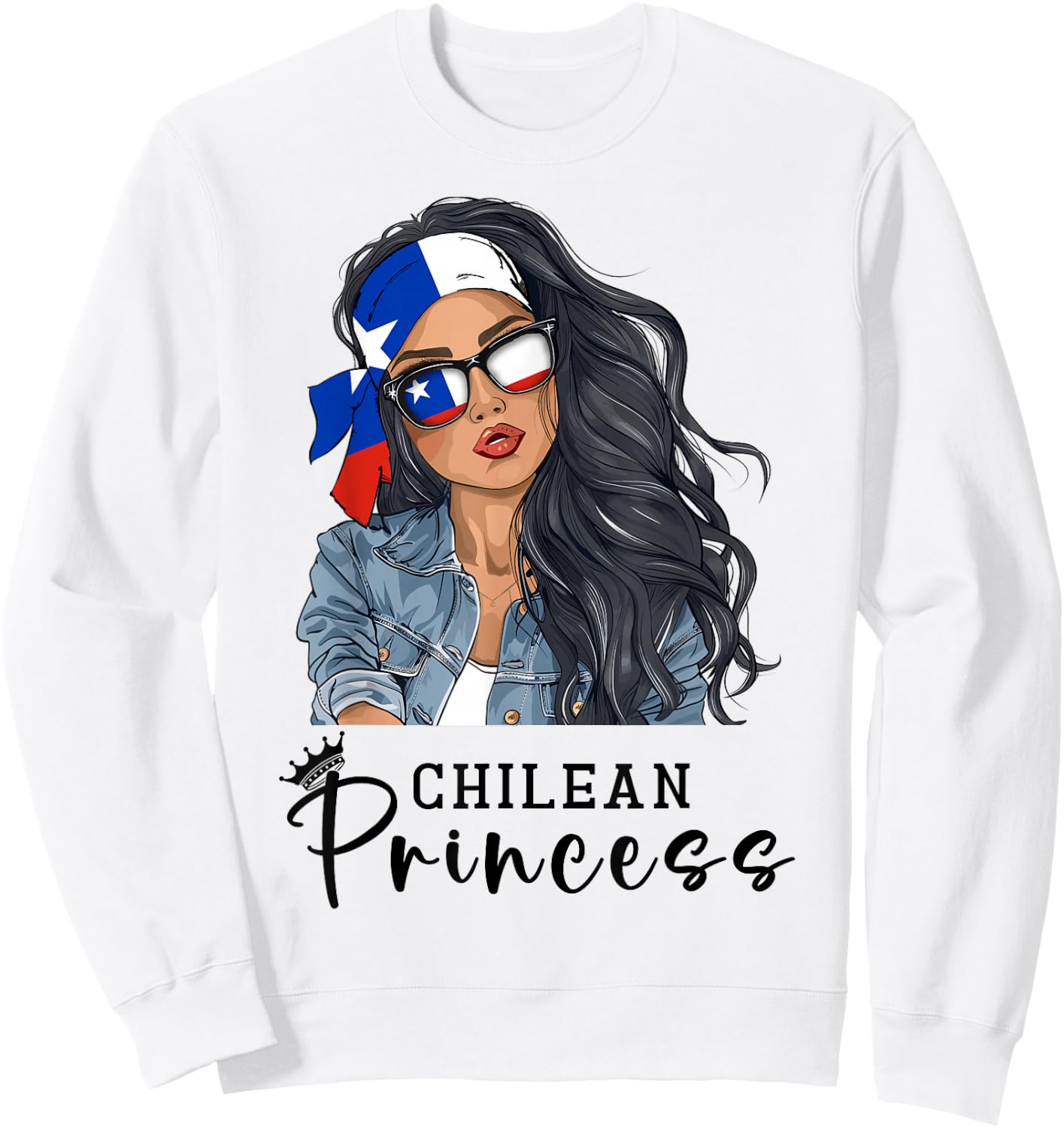 Chilean Woman Products Flag Uniform Princess Chile Sweatshirt - Sweatshirt | White