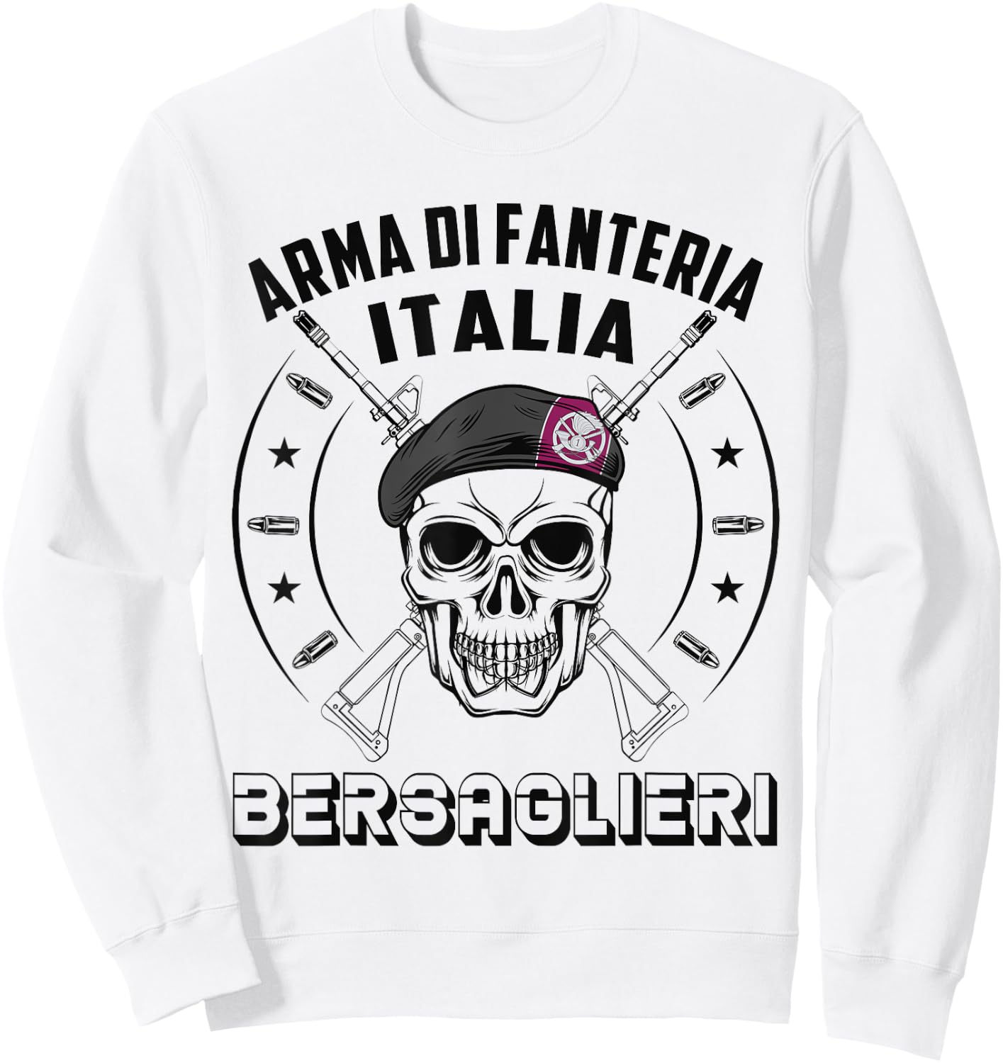 Bersaglieri Italian Infantry Special Force Military Sweatshirt - Sweatshirt | White