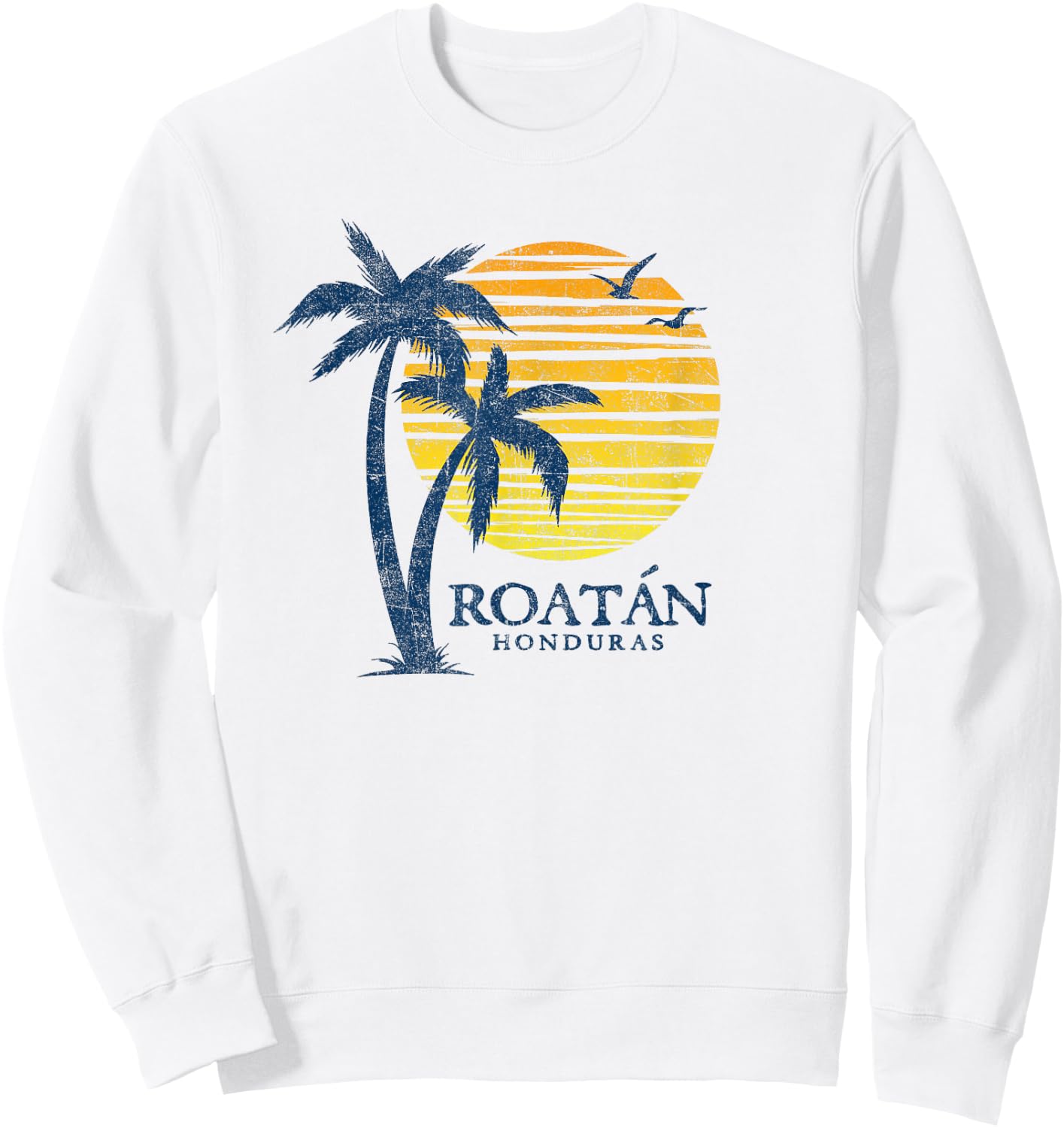 Vintage Roatan Honduras Retro Throwback Souvenir Sweatshirt - Sweatshirt | White