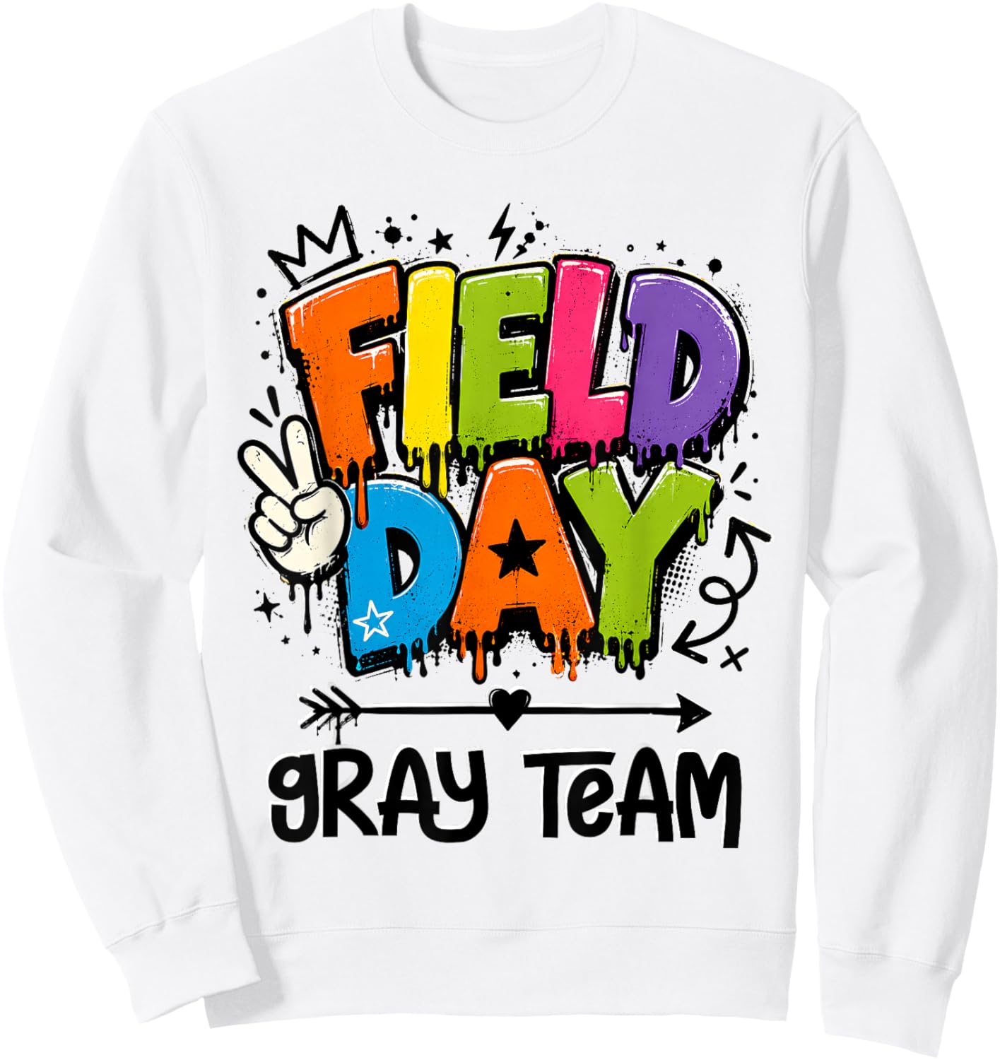 Funny Gray Team Field Day 2026 Drip Teacher Boy Girl Kids Sweatshirt - Sweatshirt | White