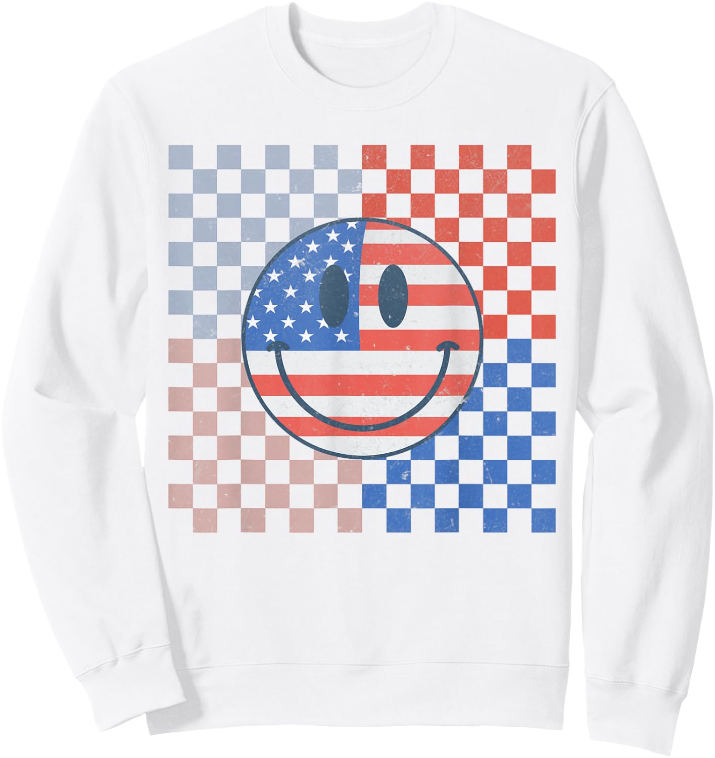 4th of July USA America Flag Baby Toddler Smile Gift Sweatshirt - Sweatshirt | White
