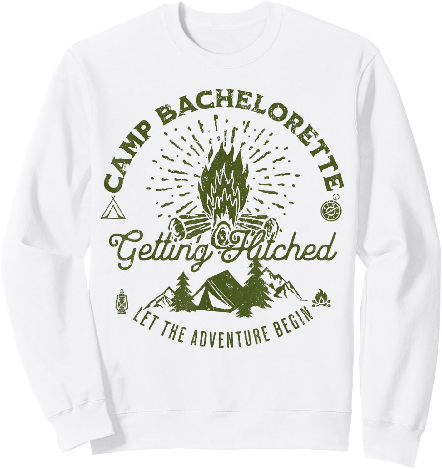 Camp Bachelorette Getting Lit Bride Party Favor Decor Gifts Sweatshirt - Sweatshirt | White