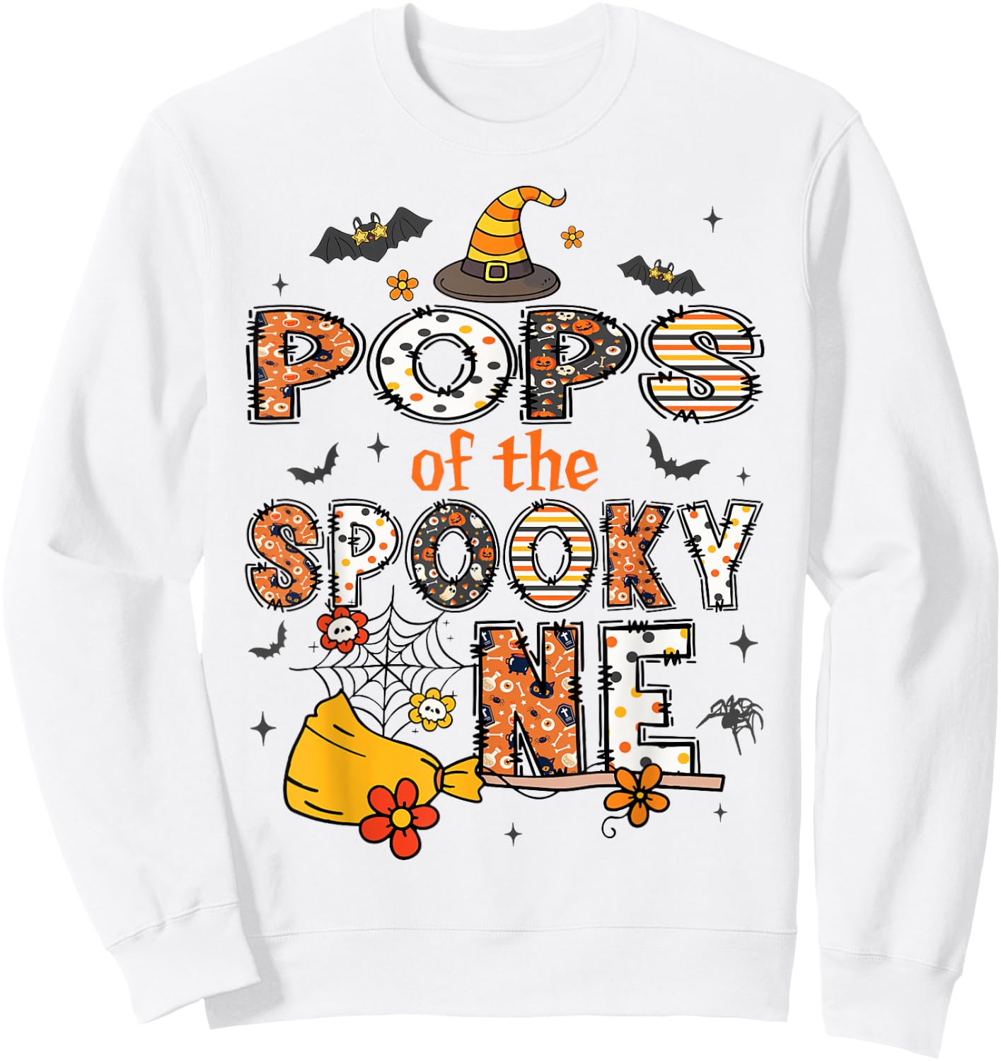 Pops Of The Spooky One Halloween Retro Vintage Sweatshirt - Sweatshirt | White