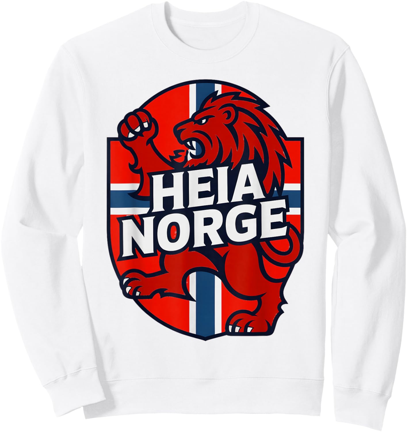 Classic Cheer Norway HEIA Norge Country Slogan Flag Spirit Sweatshirt - Sweatshirt | White