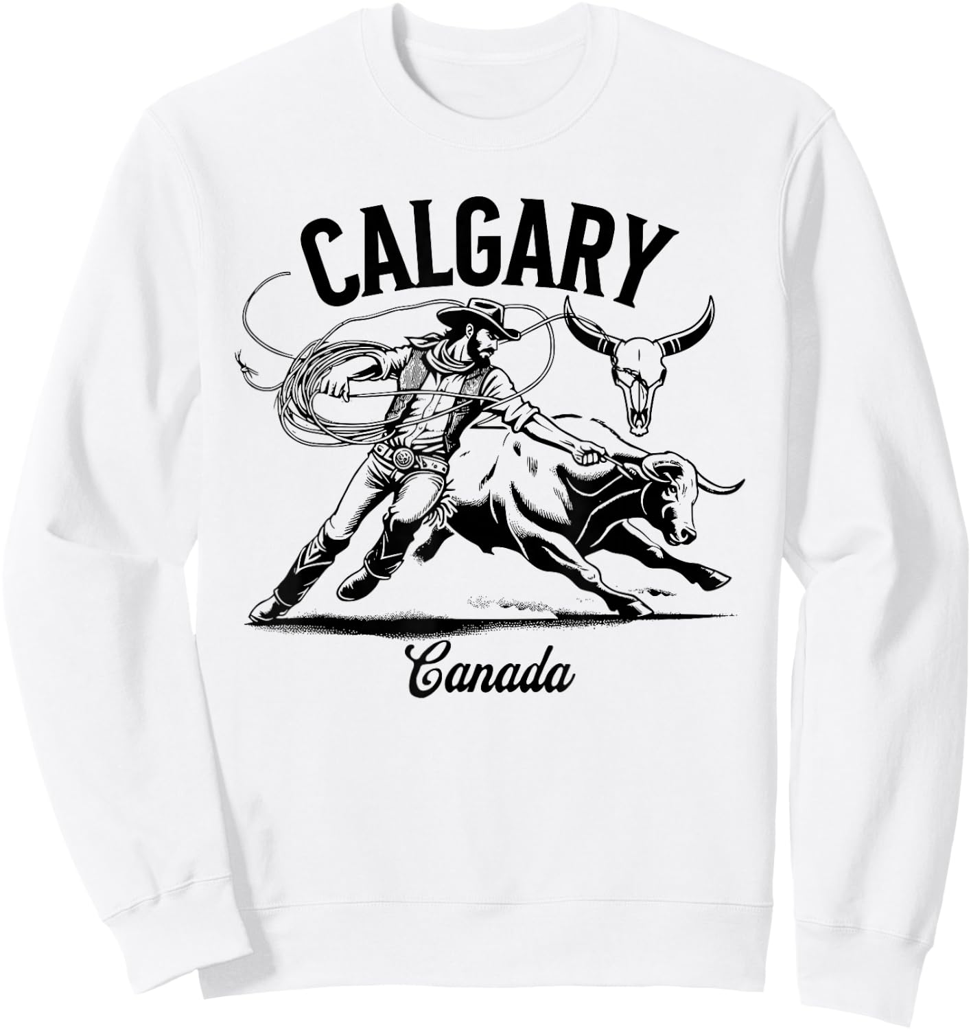 Calgary Canada Rodeo , Small, Grey Sweatshirt - Sweatshirt | White