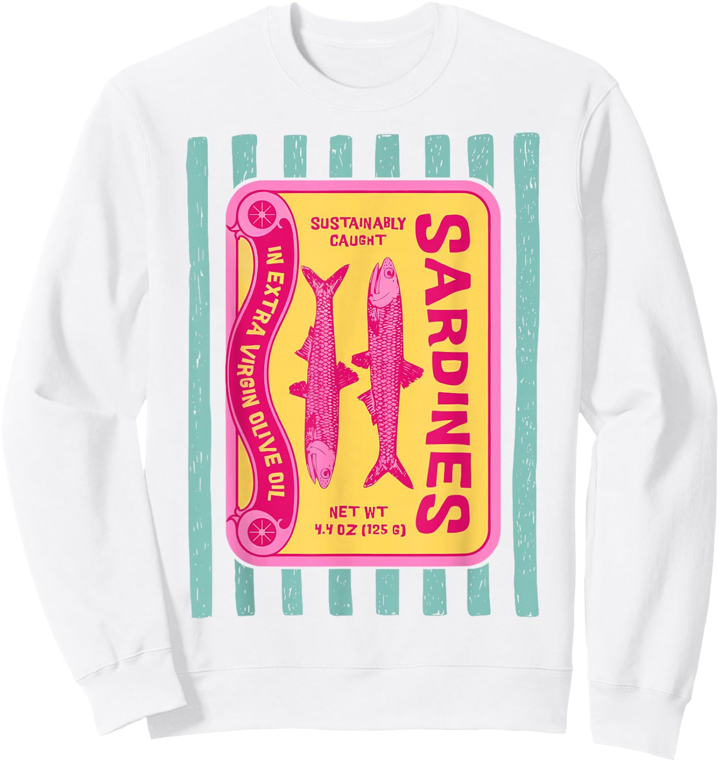 Sardines Tinned Fish Retro Graphic Women Sardine Sweatshirt - Sweatshirt | White