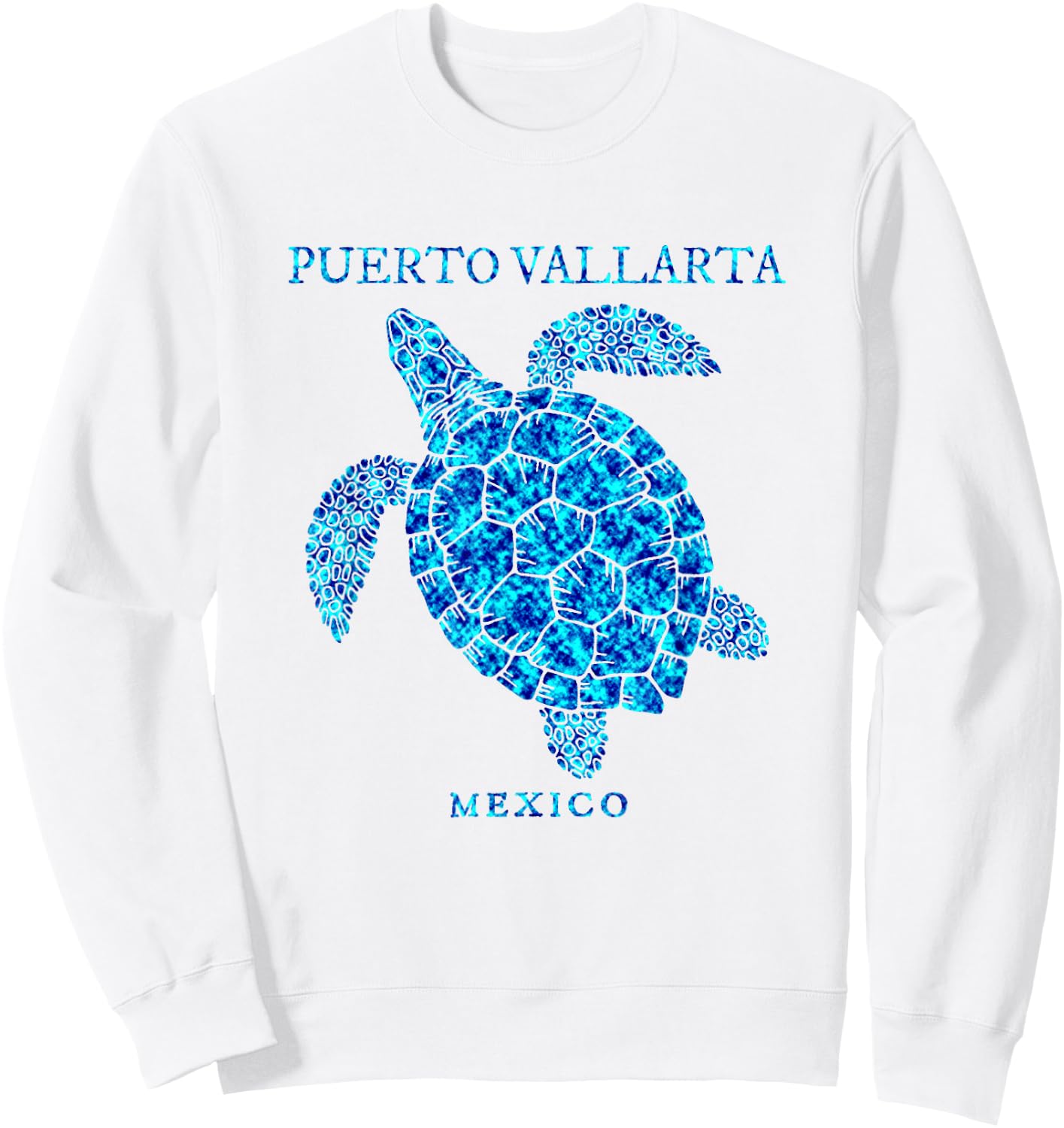 Puerto Vallarta Mexico Sea Turtle Colorful Cruise Souvenir Sweatshirt - Sweatshirt | White