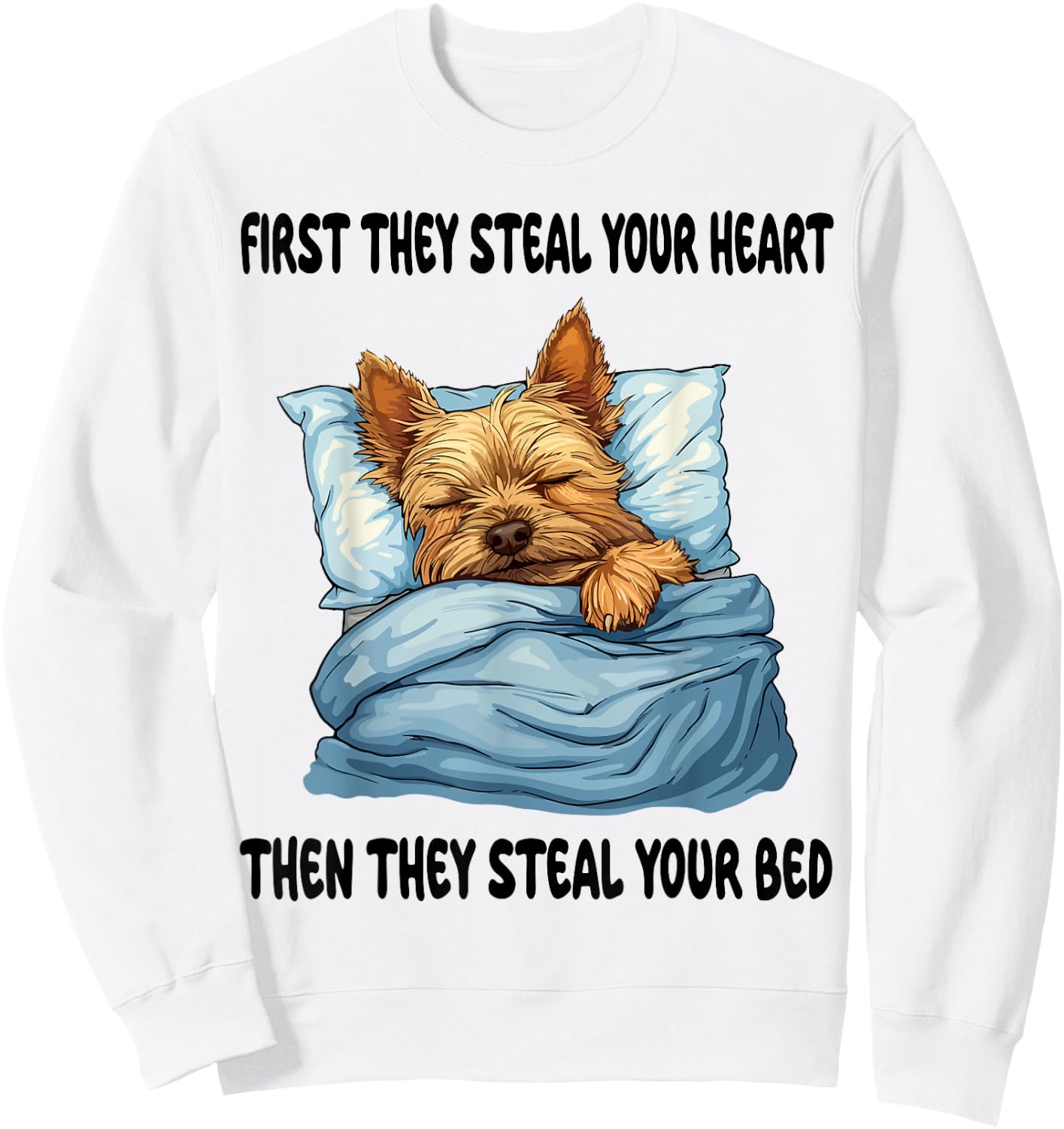 Norwich Terrier Sleeping Pajamas Nightgown Sweatshirt - Sweatshirt | White
