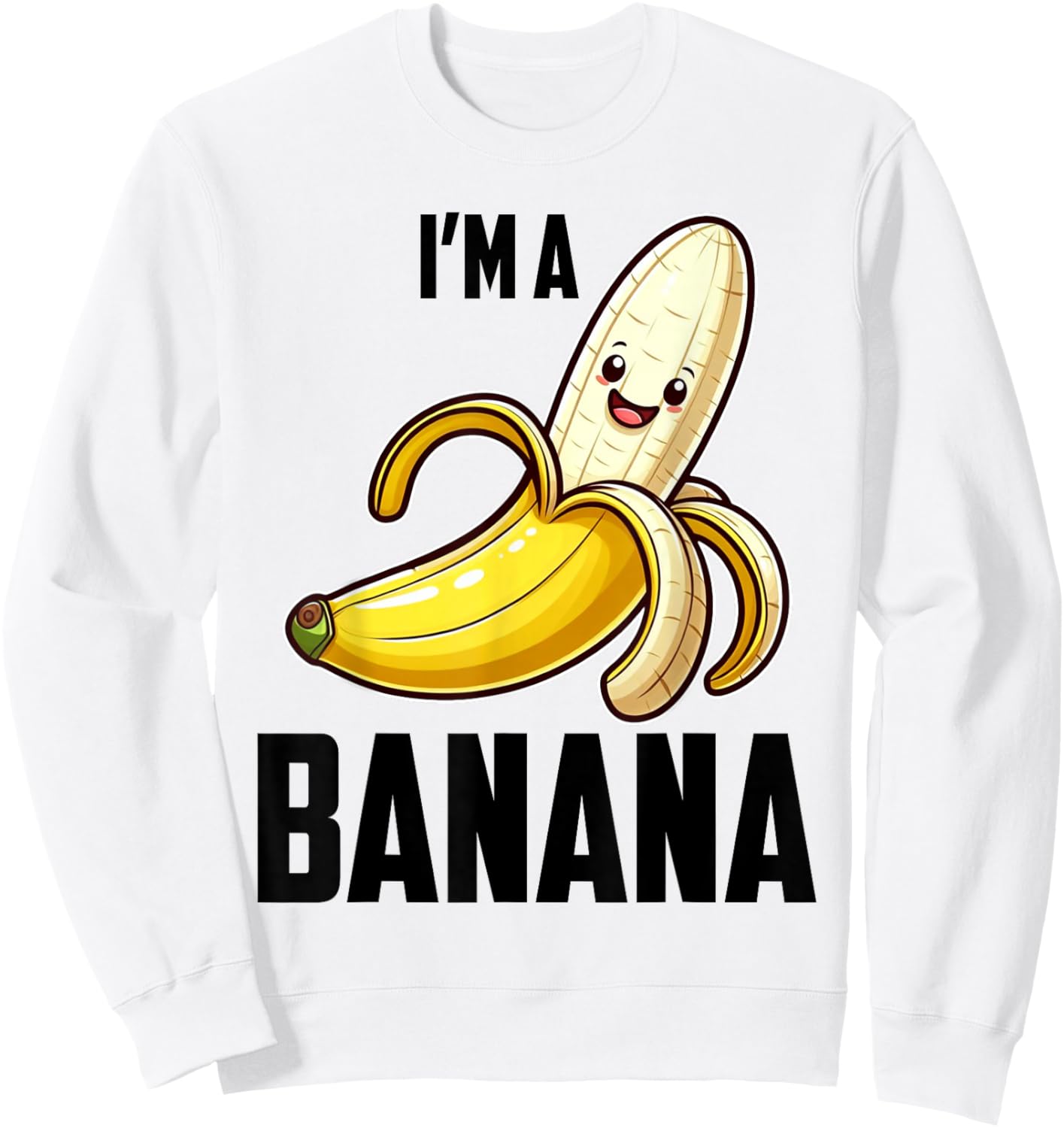 Kids Kawaii Bananas Shirt Men Women Cute Banana Funny Banana Sweatshirt - Sweatshirt | White