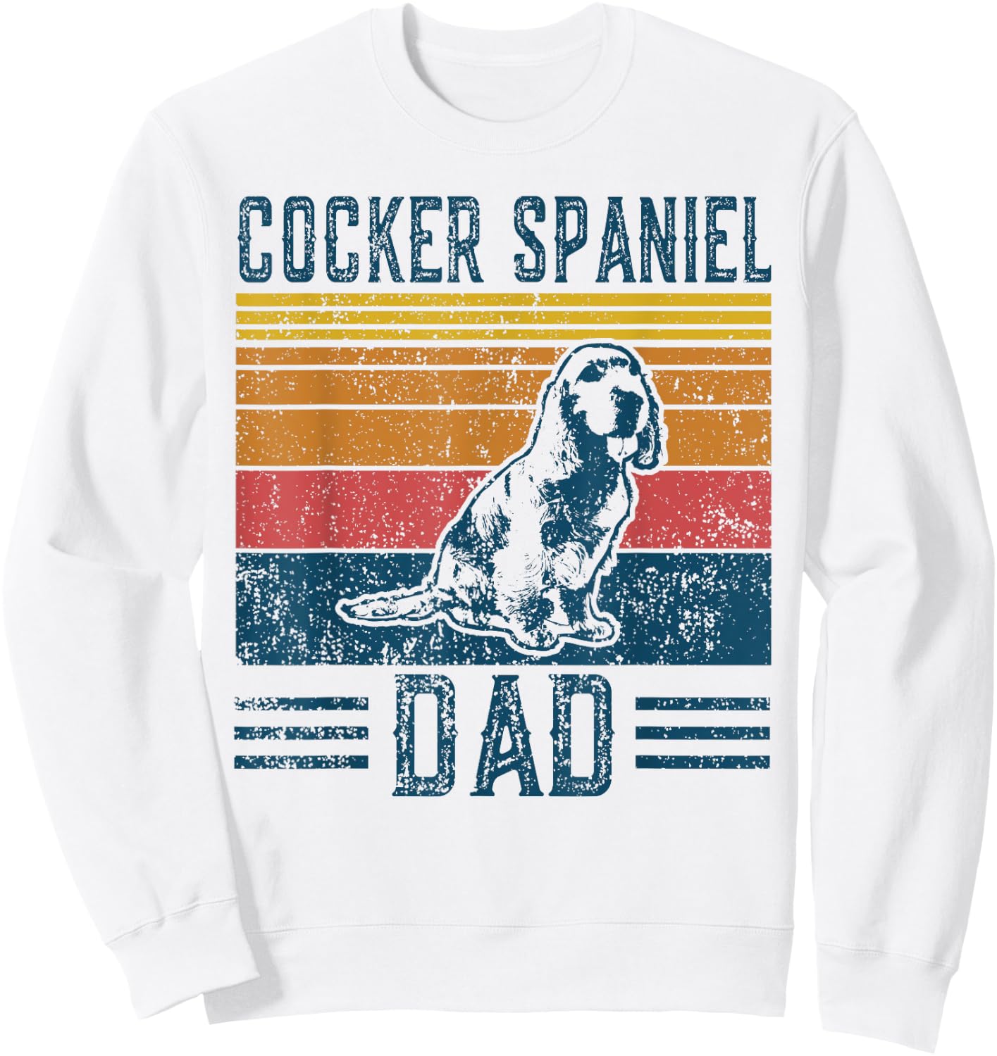 Dog | Cocker Spaniel Papa - Vintage Cocker Spaniel Dad Men Women Kids Sweatshirt - Sweatshirt | White