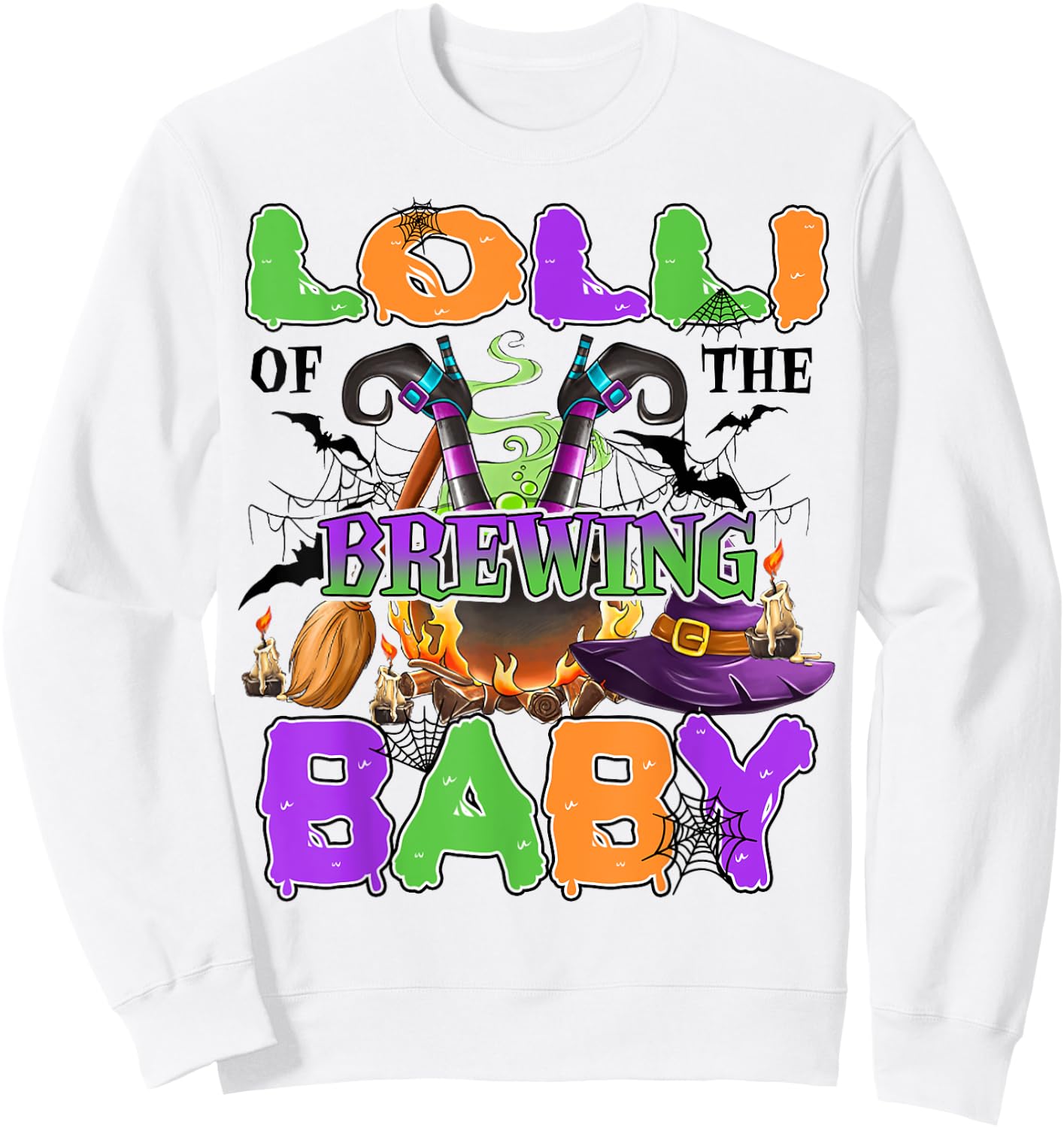 Lolli Of Brewing Baby Halloween Baby Shower Spooky Sweatshirt - Sweatshirt | White
