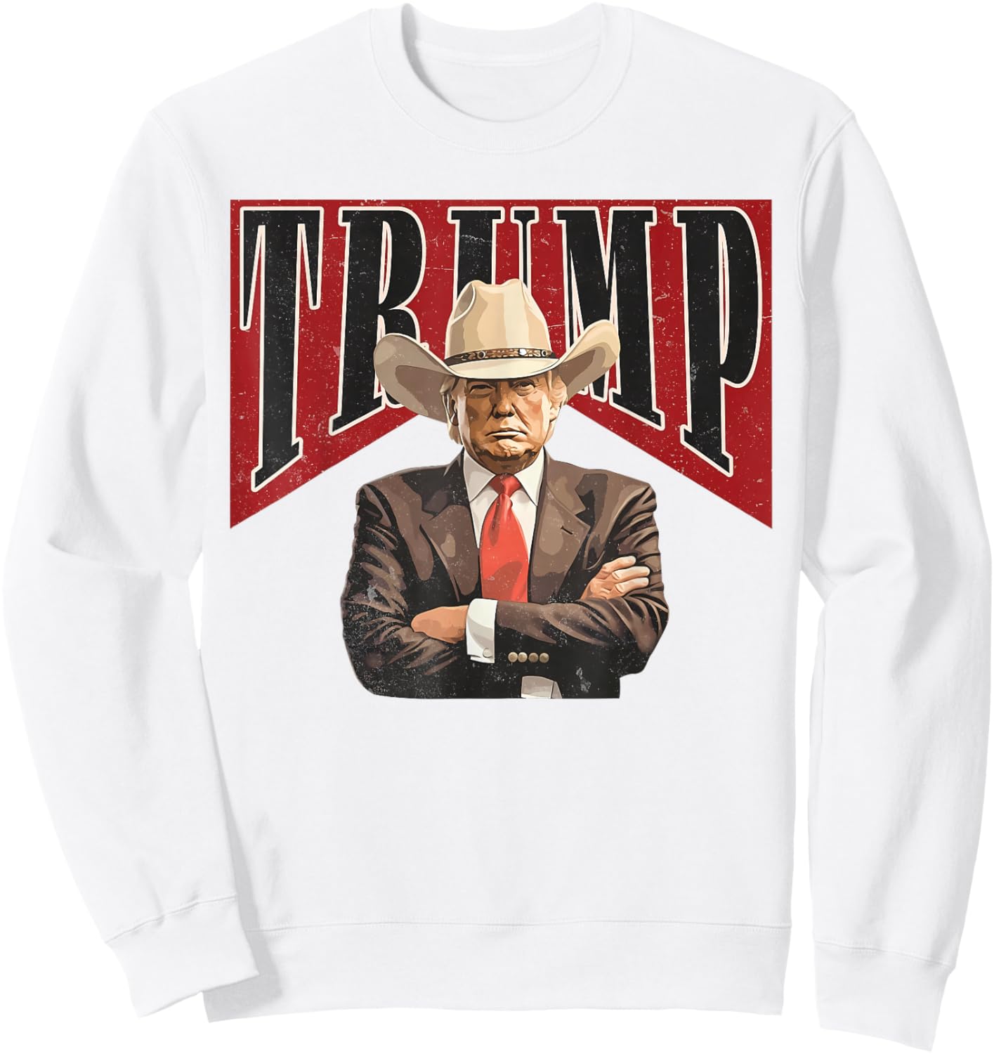 Western Trump Cowboy Take America Back Trump Daddy Men Sweatshirt - Sweatshirt | White