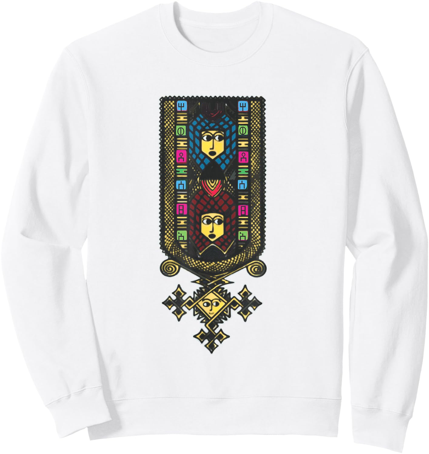 Ethiopian Traditional Eritish Traditional Sweatshirt - Sweatshirt | White