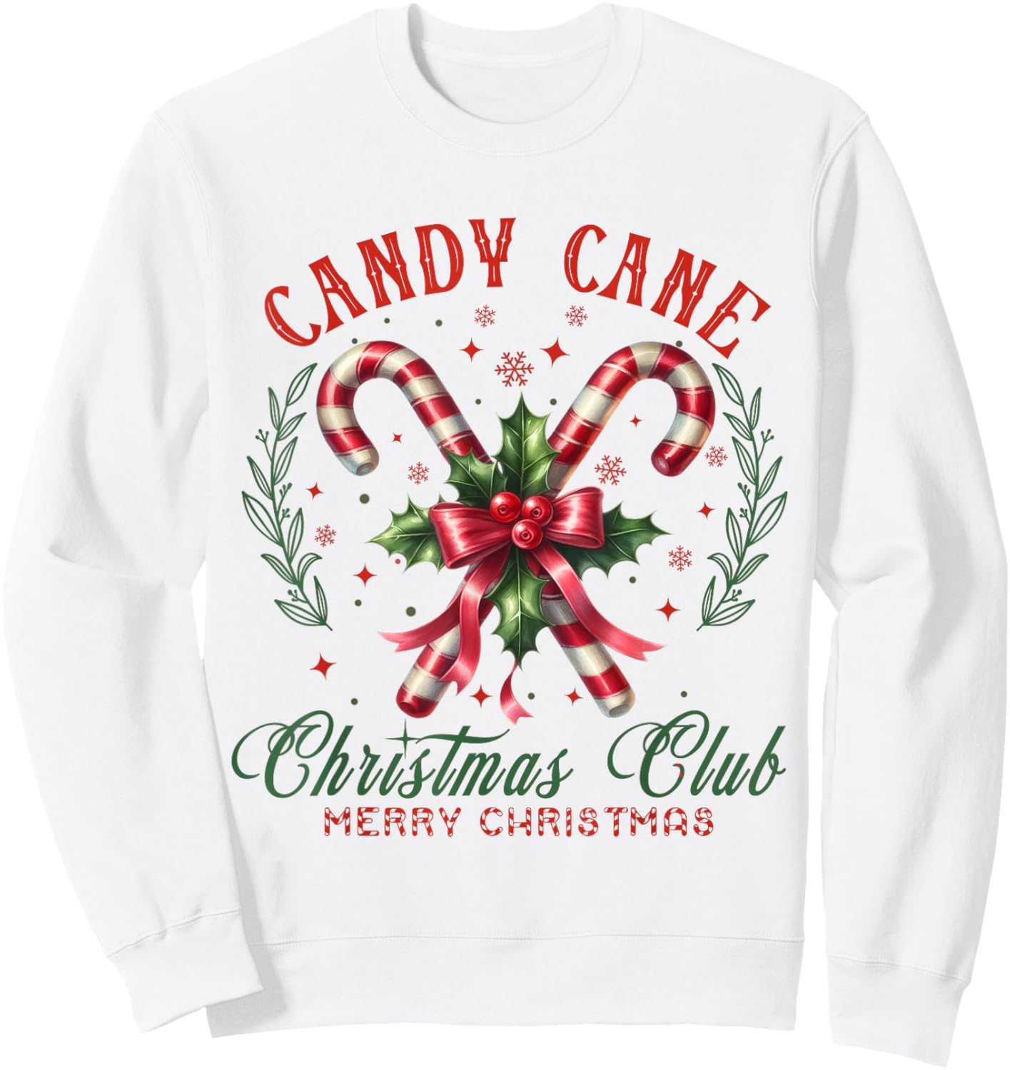 Christmas Holiday Season Xmas Candy Cane Christmas Club Sweatshirt - Sweatshirt | White