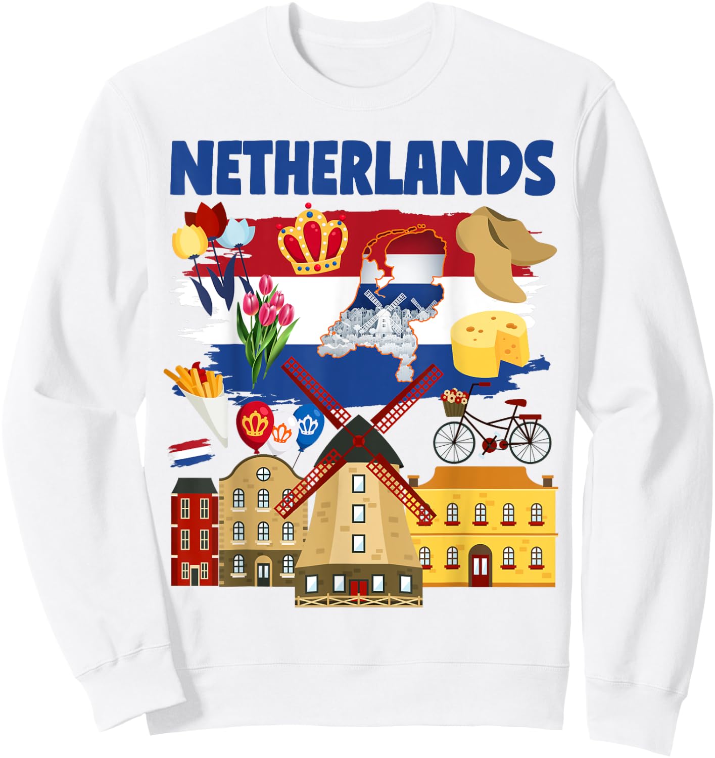 Netherlands Flag Outfit Idea For Kids & Holland Dutch Flag Sweatshirt - Sweatshirt | White