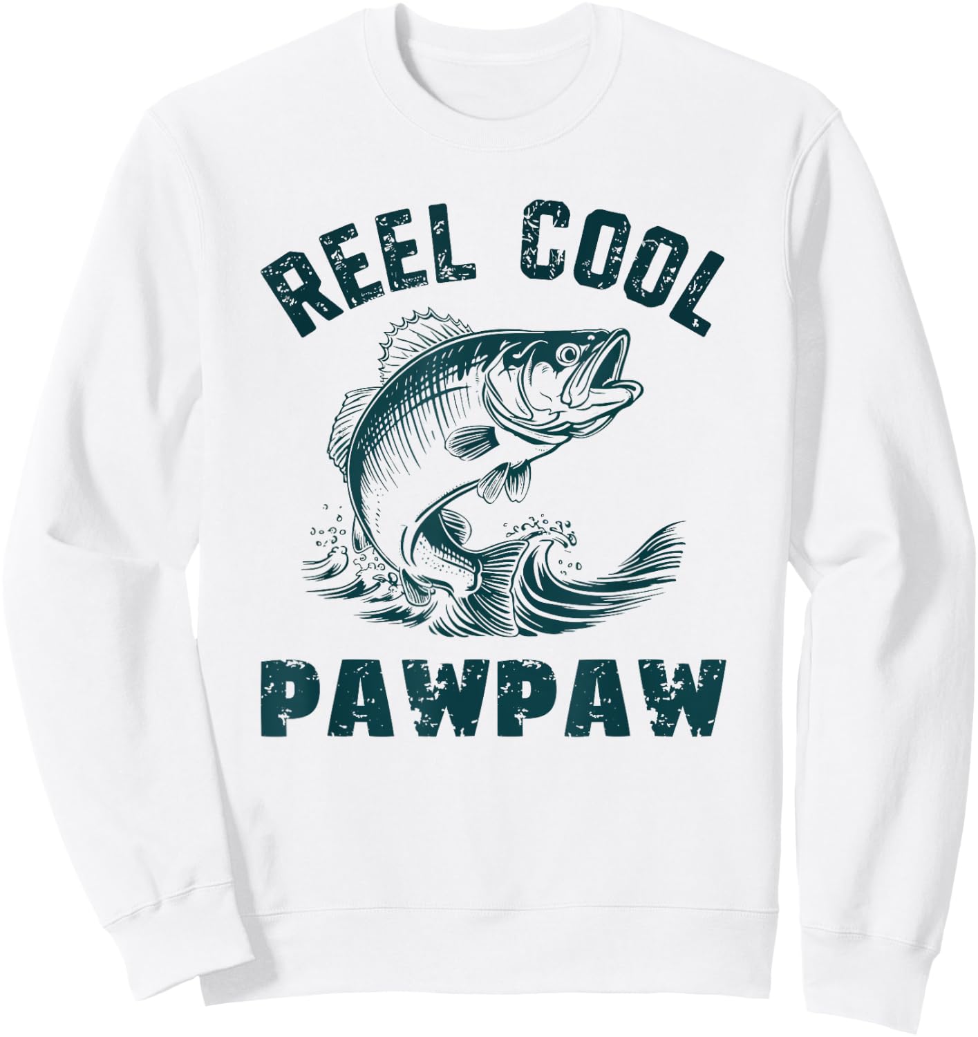 Reel Cool PawPaw Fishing Grandpa Vintage Style Paw-Paw Sweatshirt - Sweatshirt | White