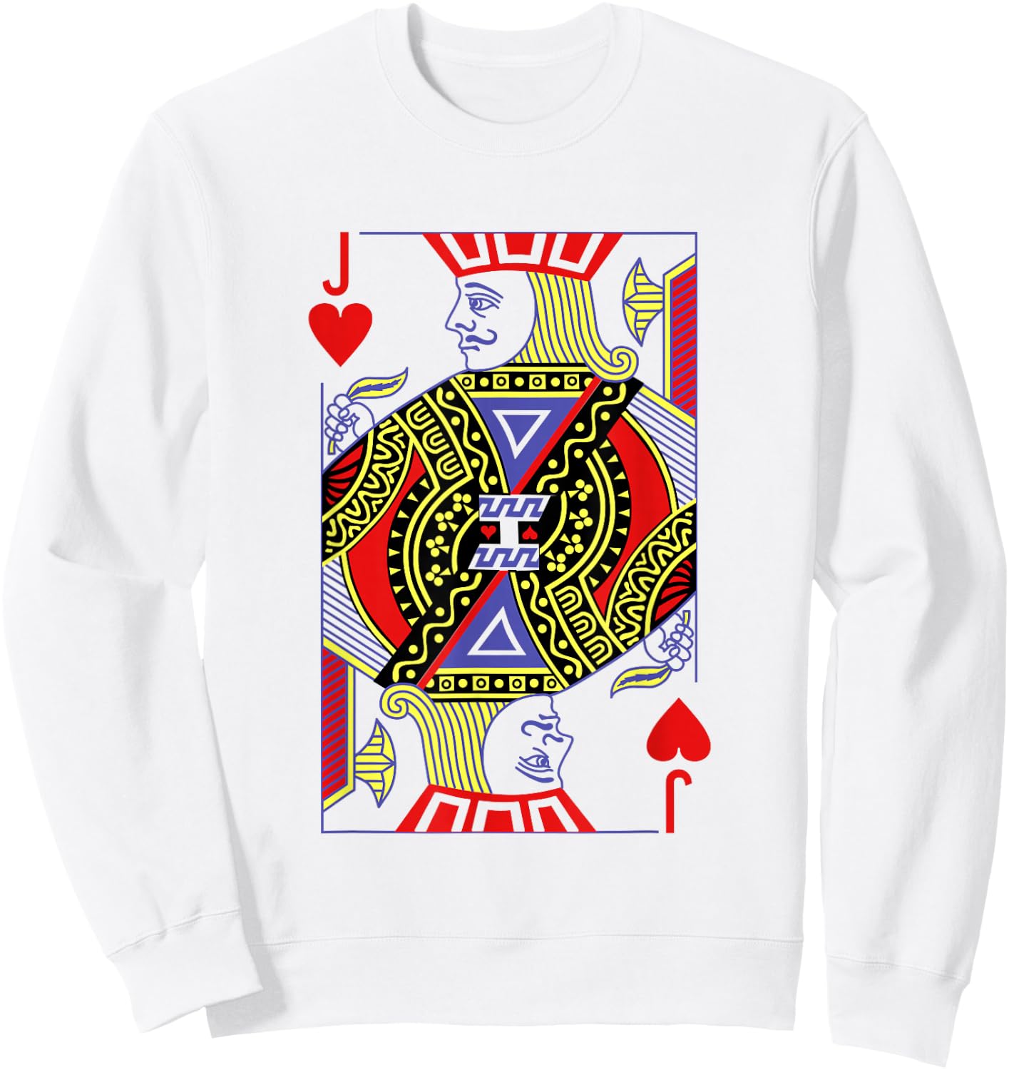 Jack Of Hearts Royal Flush Costume Halloween Playing Cards Sweatshirt - Sweatshirt | White