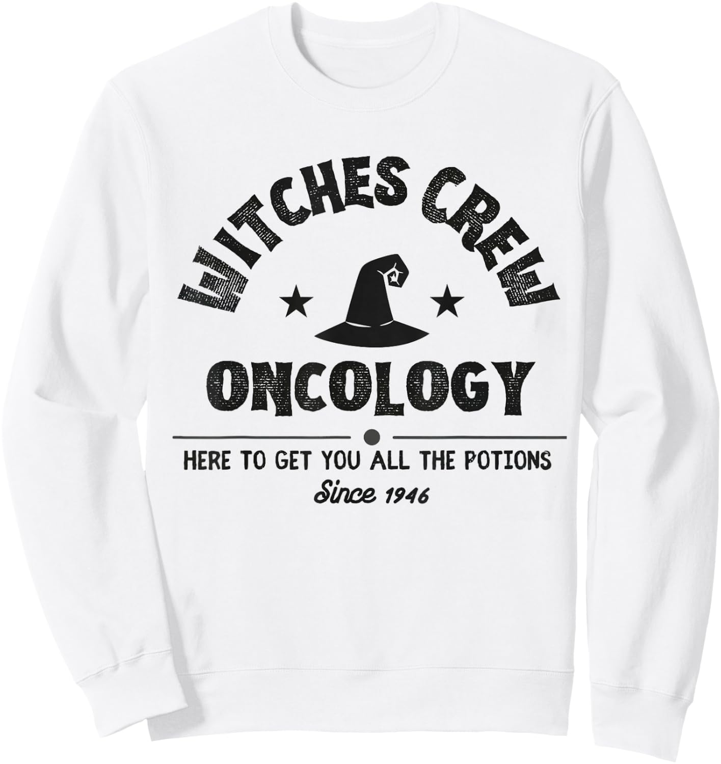 Witches Crew Oncology Nurse Team Halloween Cancer Awareness Sweatshirt - Sweatshirt | White