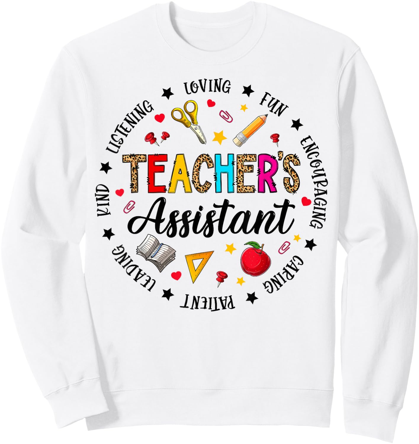 Retro Teacher Assistant Teacher Appreciation Back To School Sweatshirt - Sweatshirt | White
