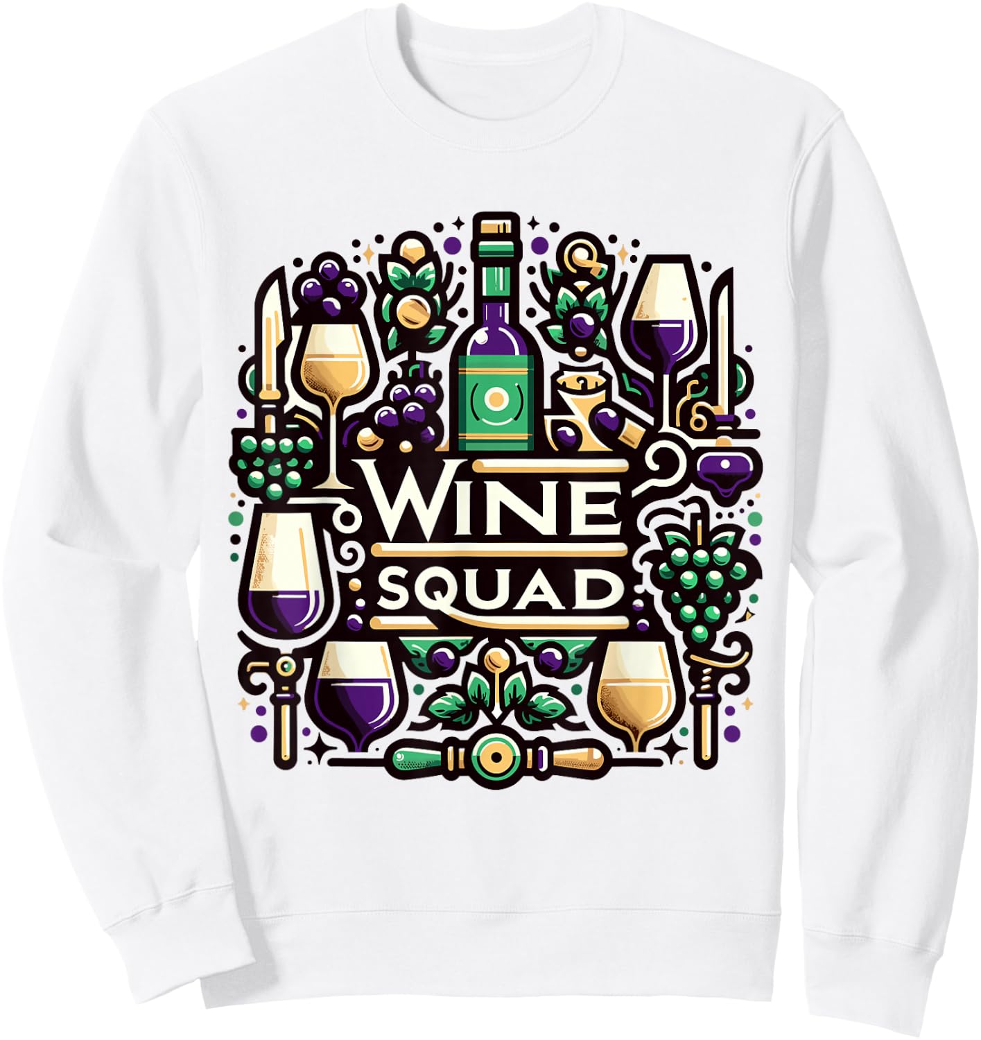 Wine Squad | Wine Design for Wine Lovers Connoisseurs | Wine Sweatshirt - Sweatshirt | White