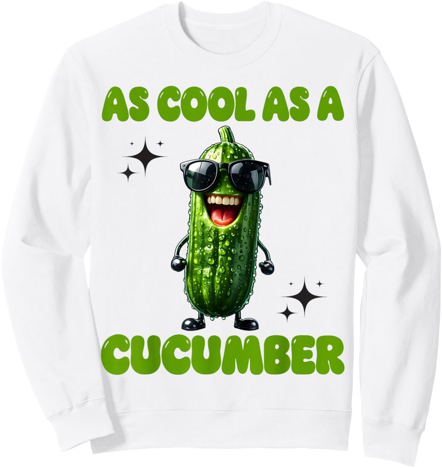 As Cool As a Cucumber Funny Cucumber in Sunglusses Design Sweatshirt - Sweatshirt | White
