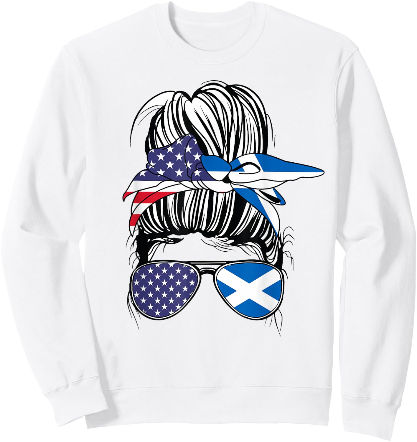 Scottish American Heritage Scottish Women USA Girl Scotland Sweatshirt - Sweatshirt | White