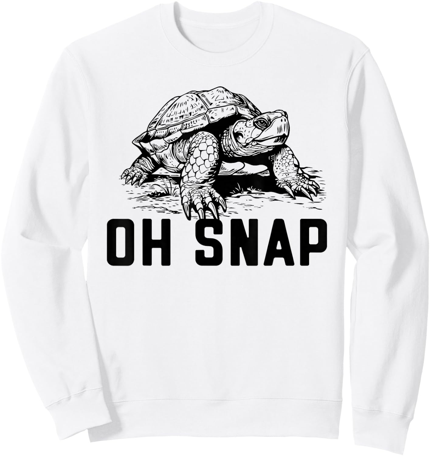 Oh Snap! Funny Snapping Turtle Ironic Animal Sweatshirt - Sweatshirt | White