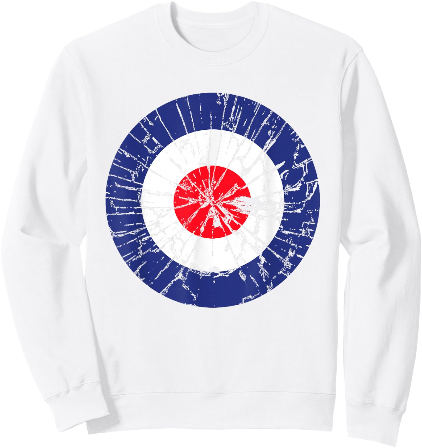 Bullseye Grunge Target Mod Sweatshirt - Sweatshirt | White