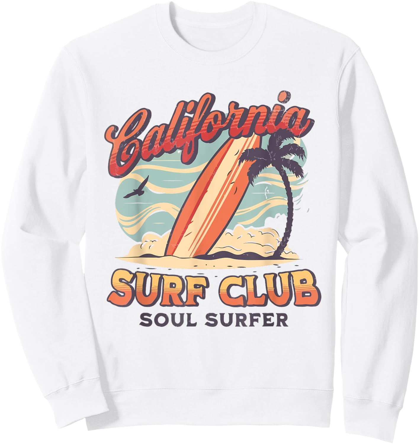 California Surf Club USA California Beach Men Women Kids Sweatshirt - Sweatshirt | White