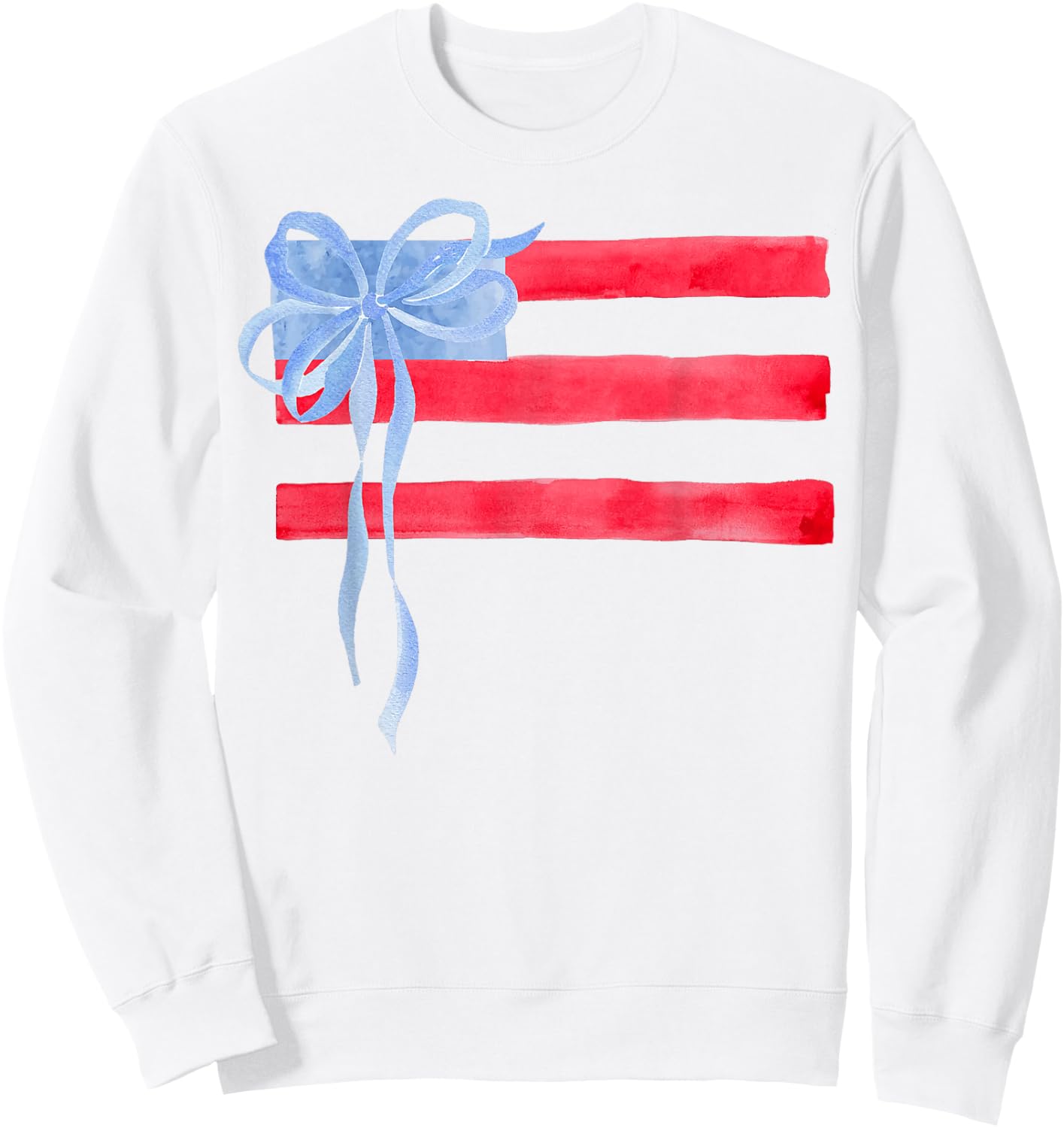 Hair bow American Flag 4th Of July Sweatshirt - Sweatshirt | White