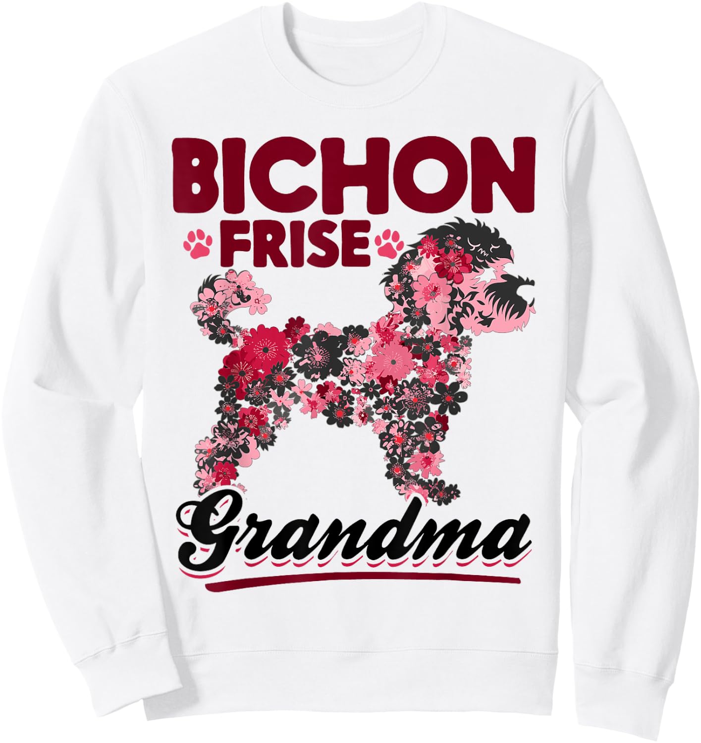Bichon Frise Dog Breed Bichon Frise Grandma Women Girls Kids Sweatshirt - Sweatshirt | White