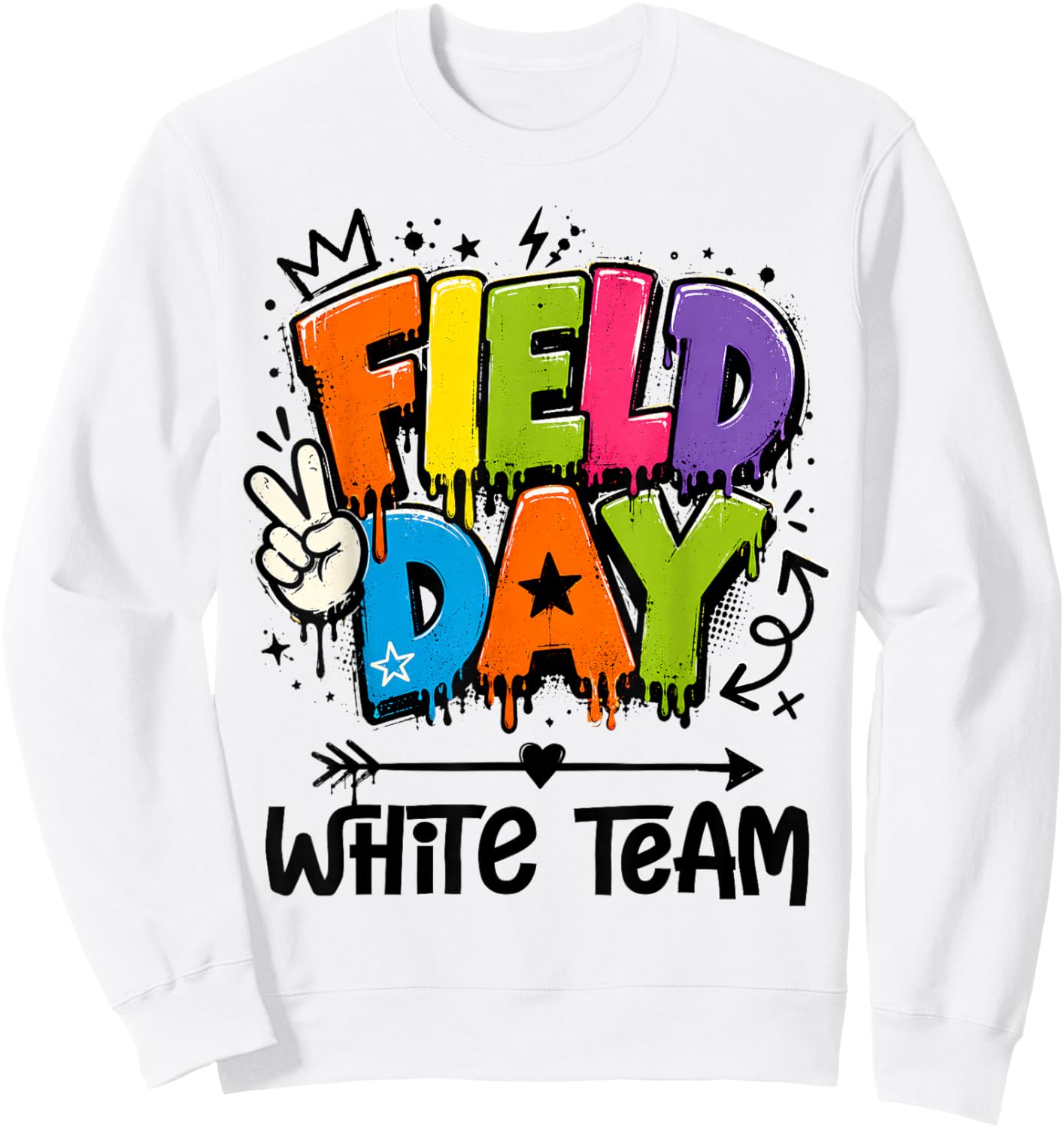 Funny White Team Field Day 2026 Drip Teacher Boy Girl Kids Sweatshirt - Sweatshirt | White